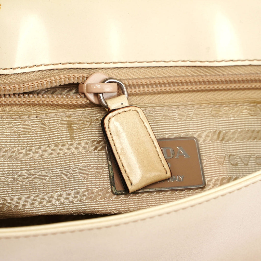 Beige Spazzolato Shoulder Bag