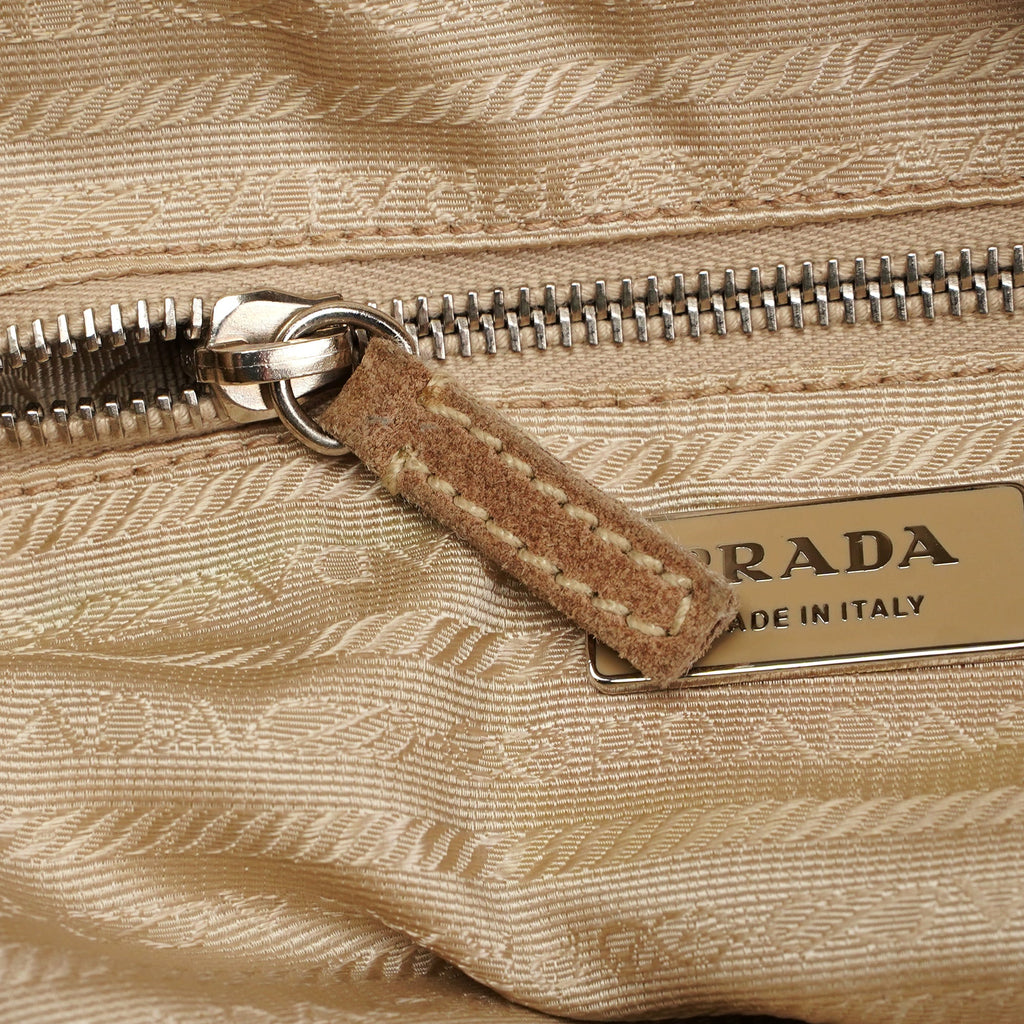 Beige Suede Large Flap Shoulder Bag