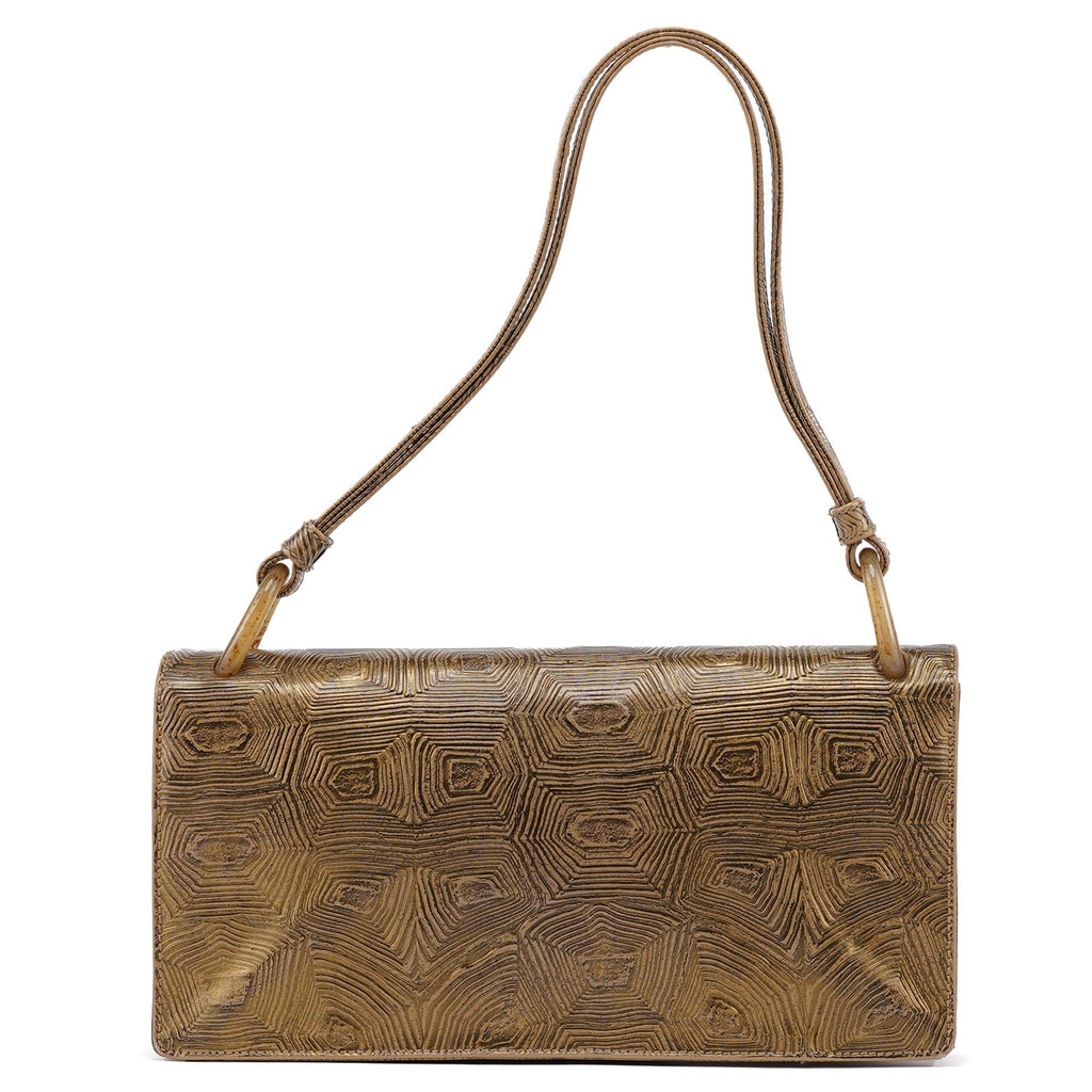 Beige Tartaruga Leather Shoulder Bag
