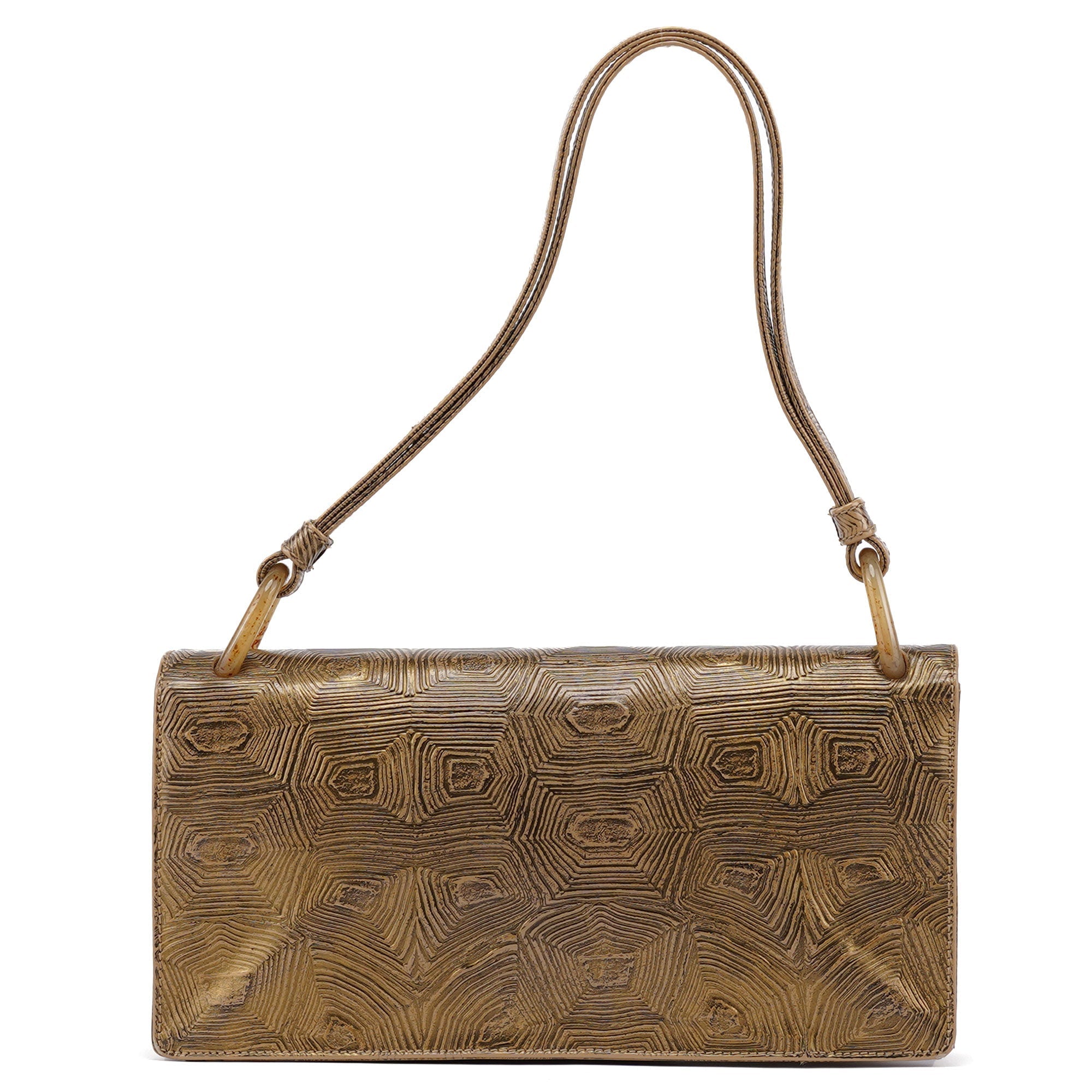 Beige Tartaruga Leather Shoulder Bag