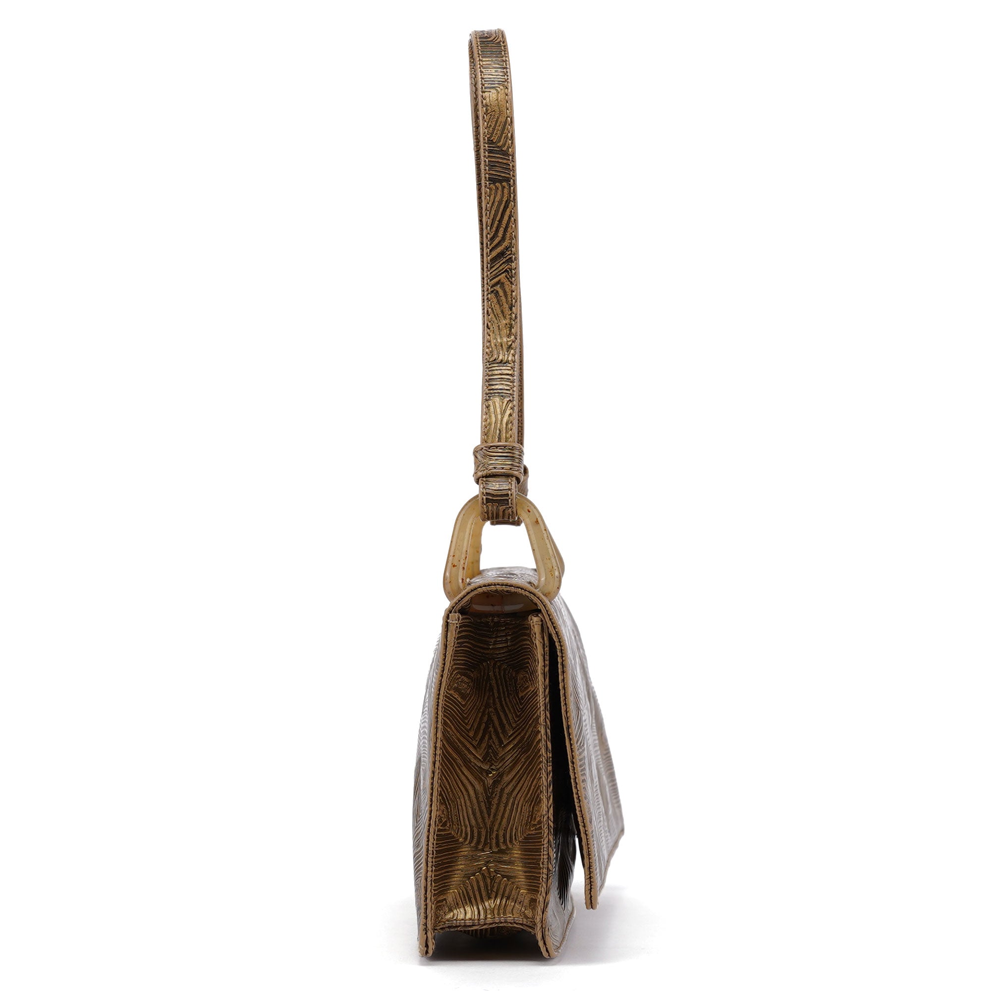 Beige Tartaruga Leather Shoulder Bag