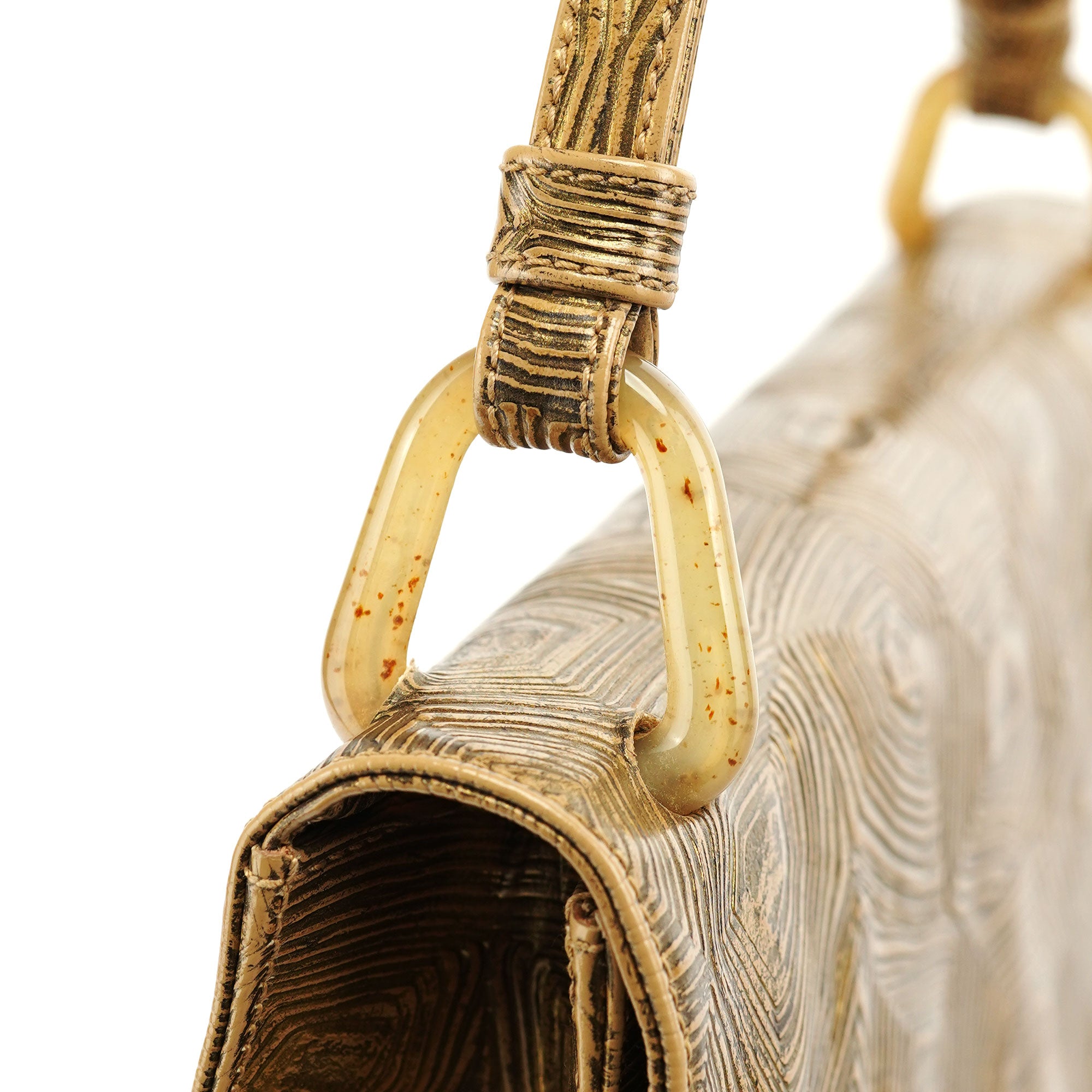 Beige Tartaruga Leather Shoulder Bag