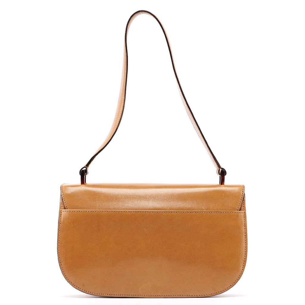 Beige Vitello Buckle Shoulder Bag