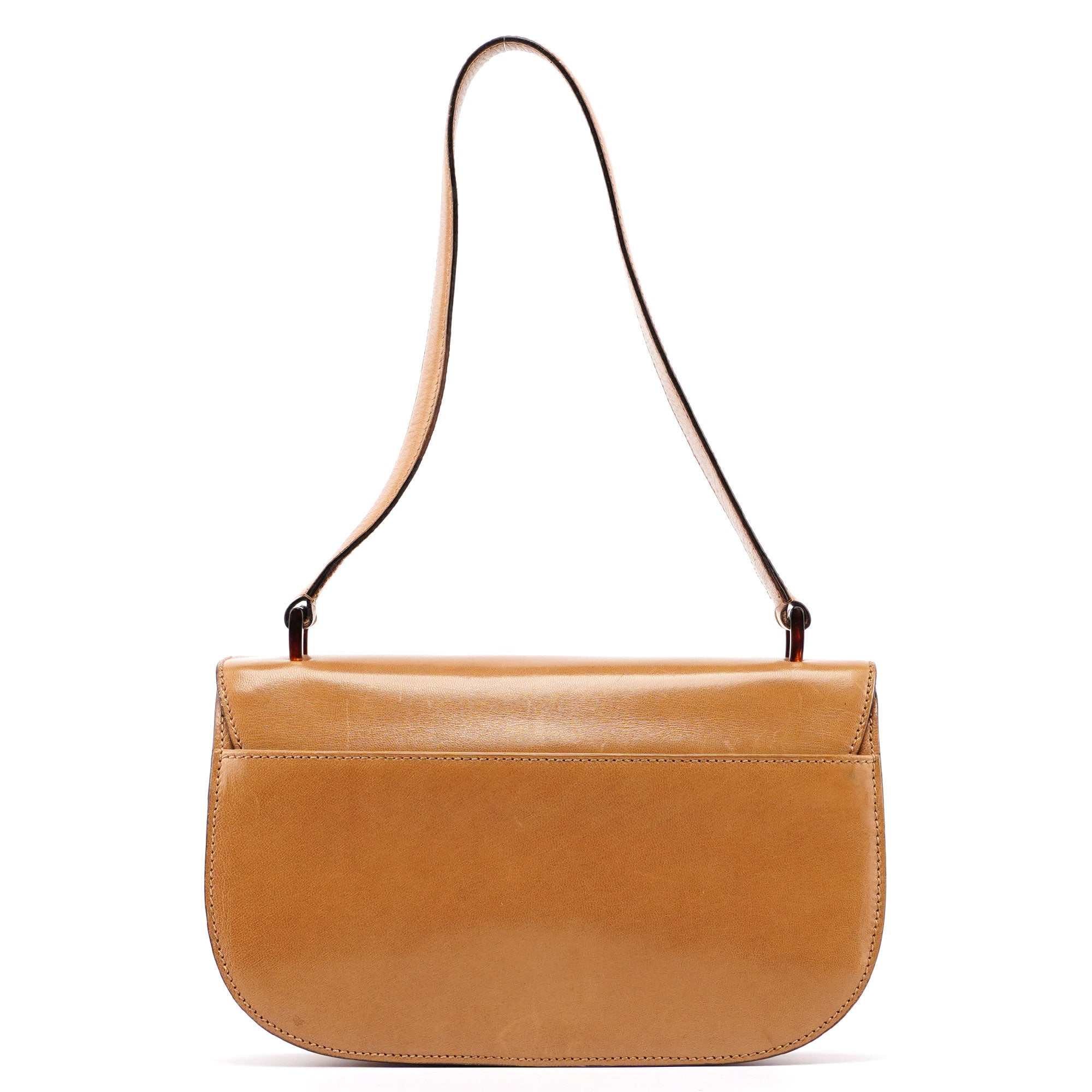 Beige Vitello Buckle Shoulder Bag