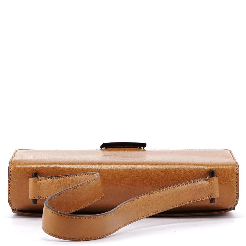 Beige Vitello Buckle Shoulder Bag