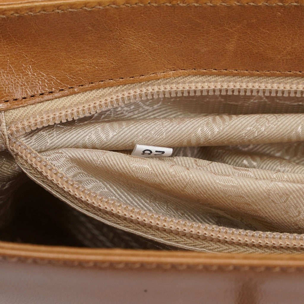 Beige Vitello Buckle Shoulder Bag