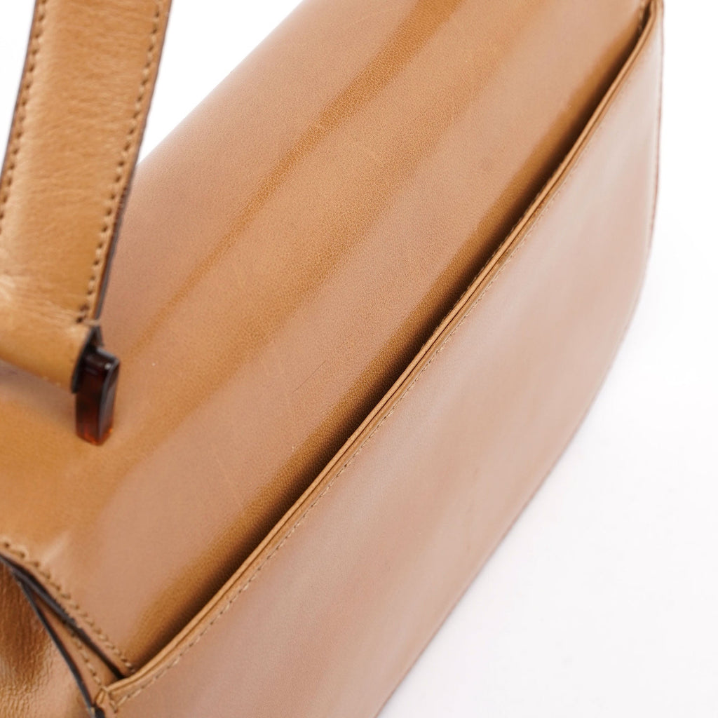 Beige Vitello Buckle Shoulder Bag