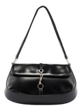 Black Calfskin Cleo Hobo Shoulder Bag