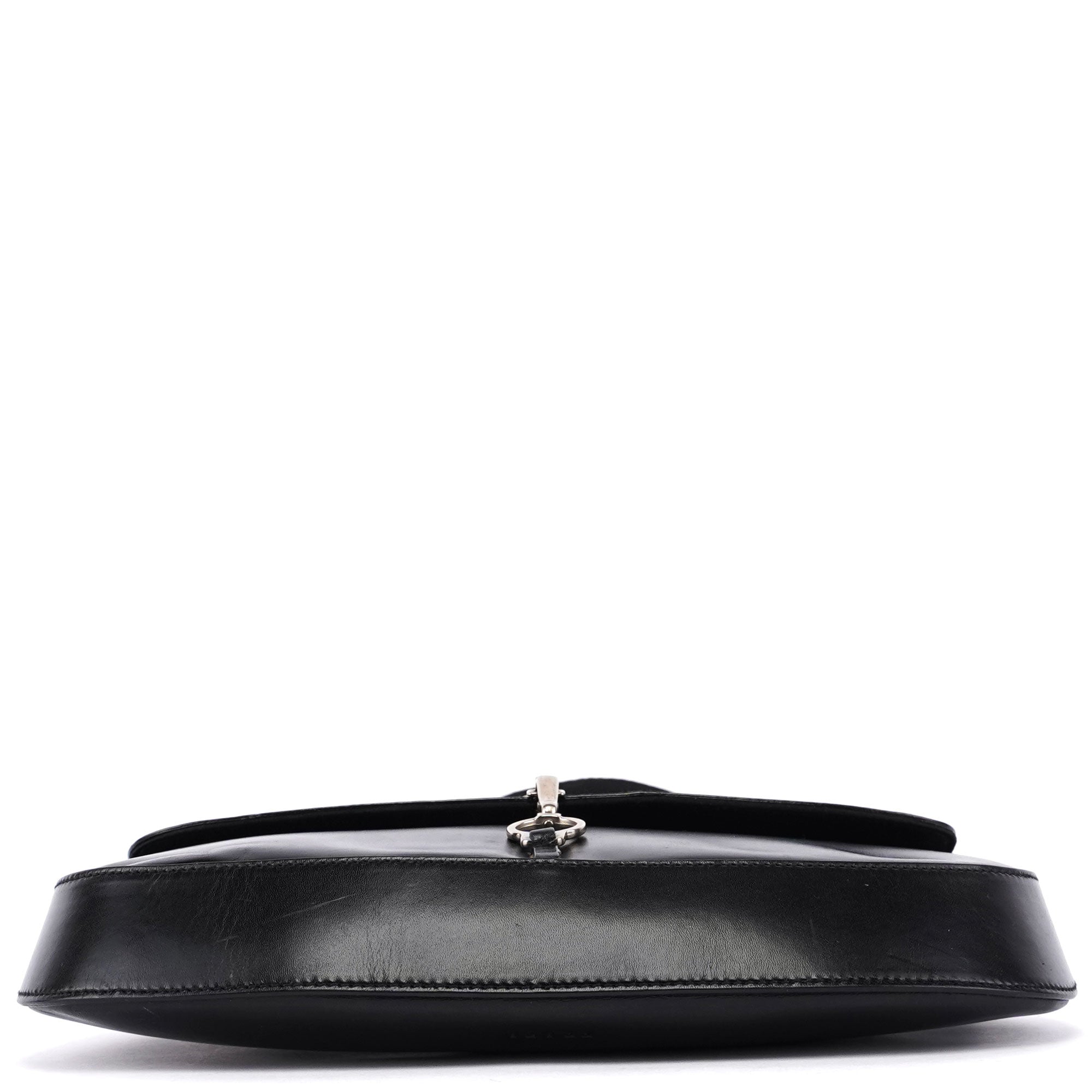Black Calfskin Cleo Hobo Shoulder Bag