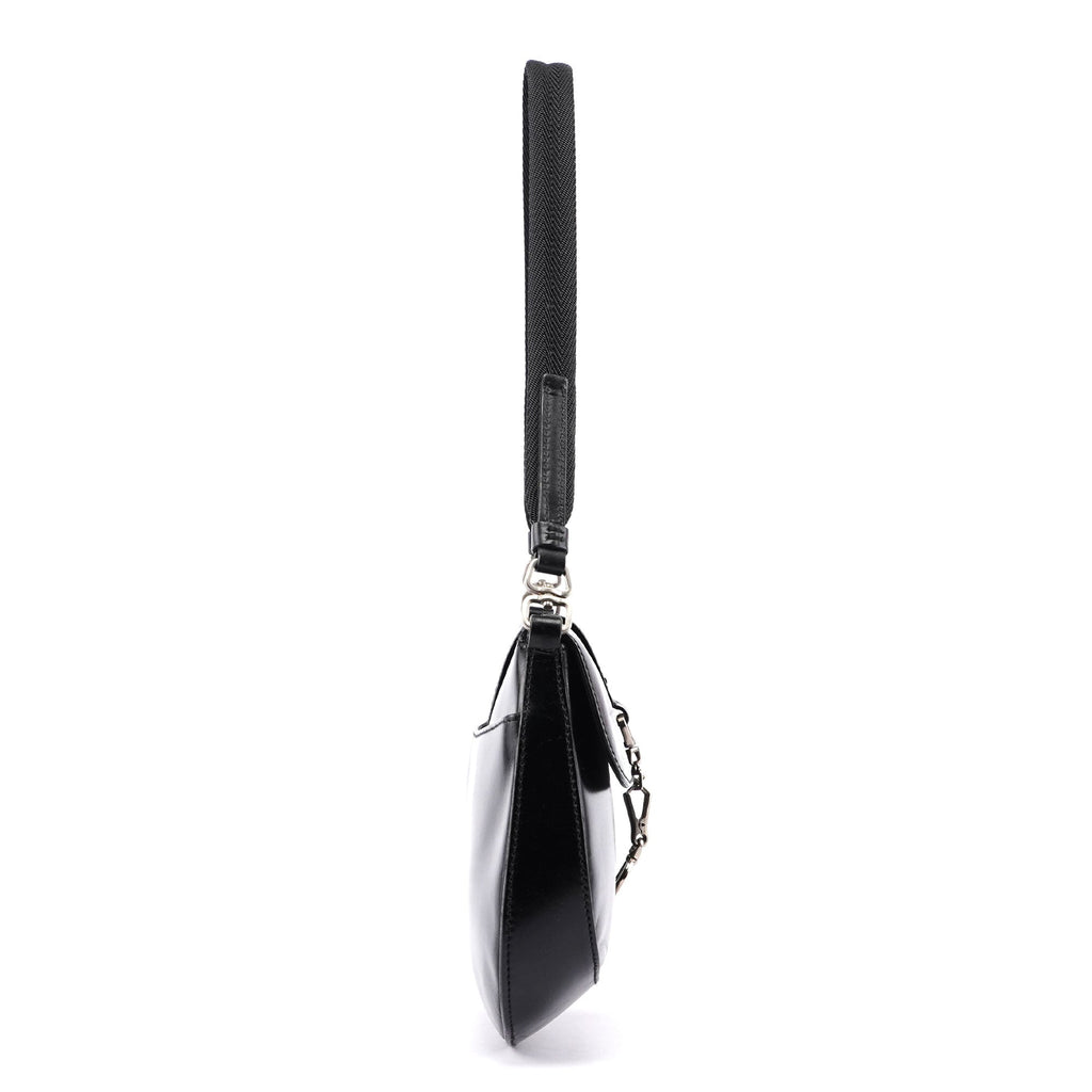 Black Calfskin Cleo Hobo Shoulder Bag