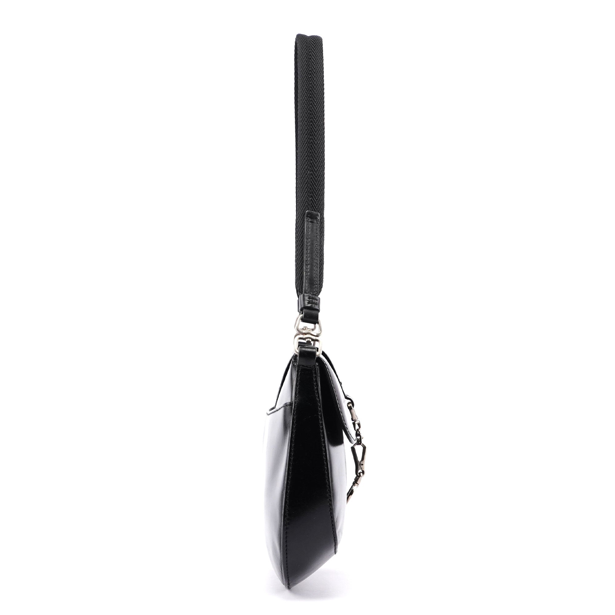Black Calfskin Cleo Hobo Shoulder Bag