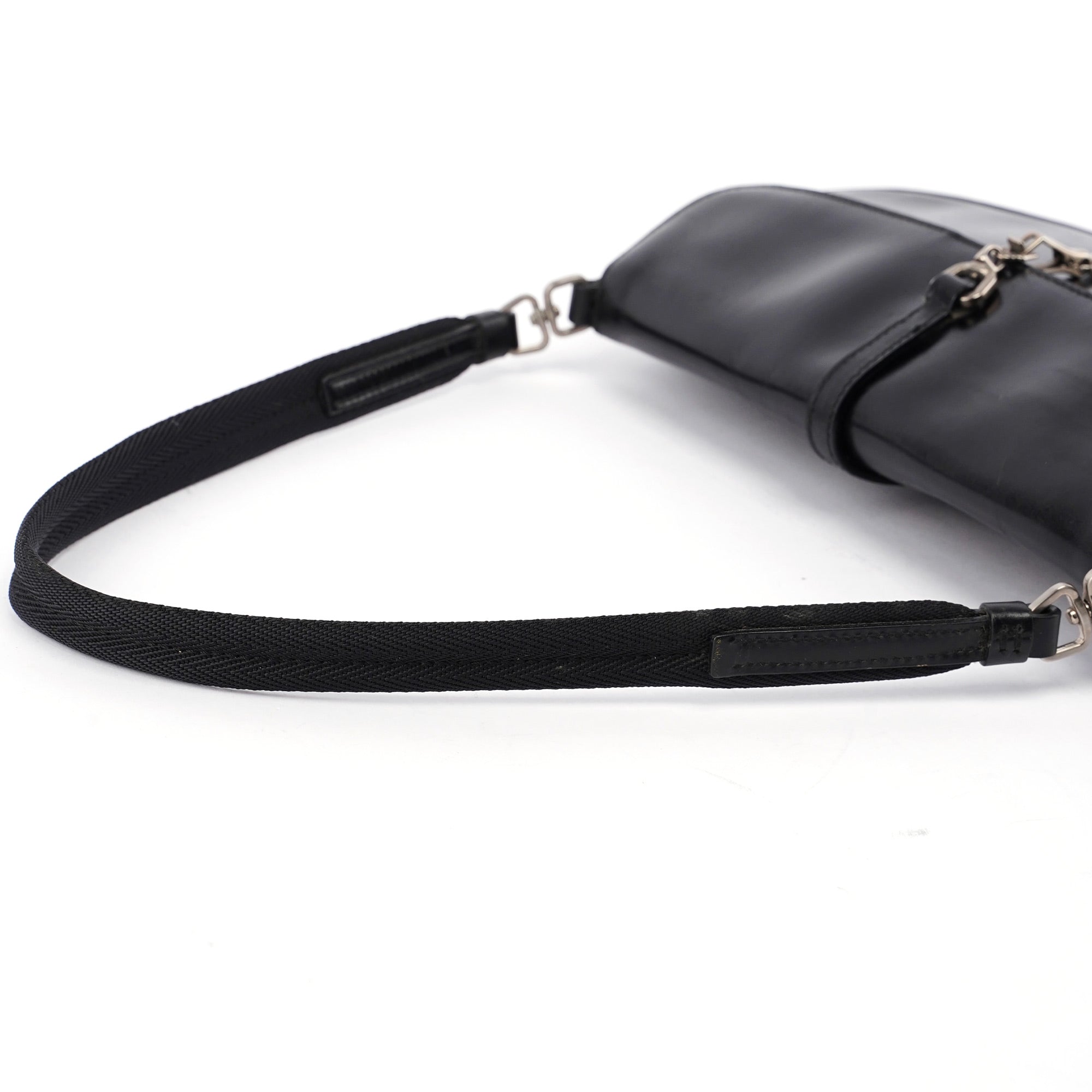 Black Calfskin Cleo Hobo Shoulder Bag