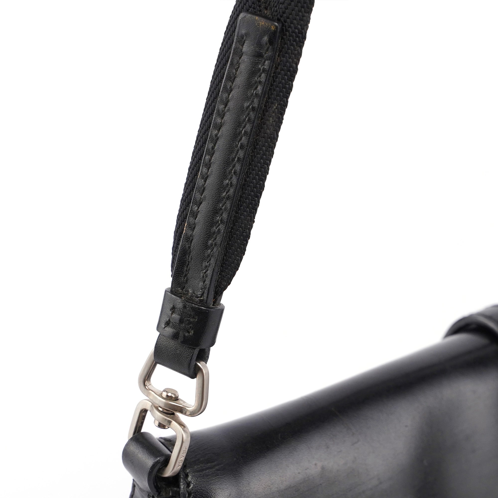 Black Calfskin Cleo Hobo Shoulder Bag