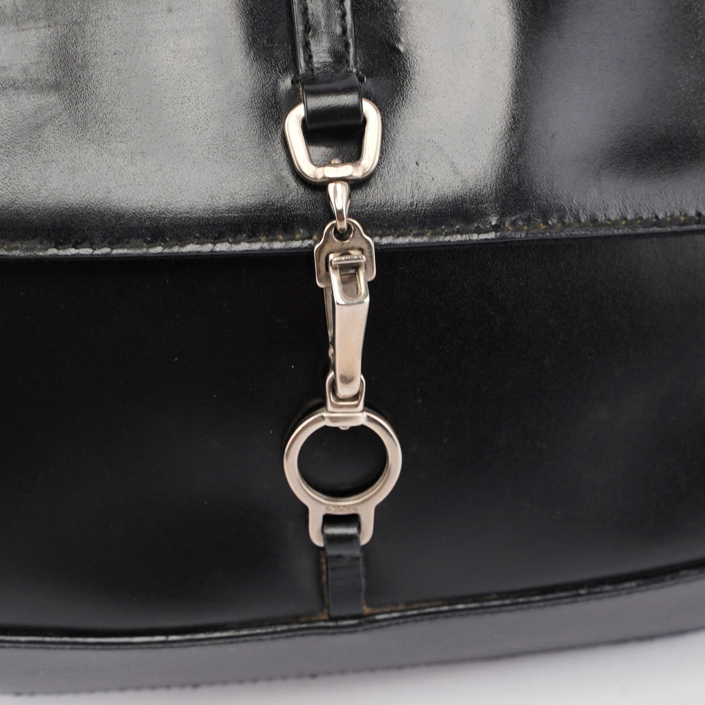 Black Calfskin Cleo Hobo Shoulder Bag