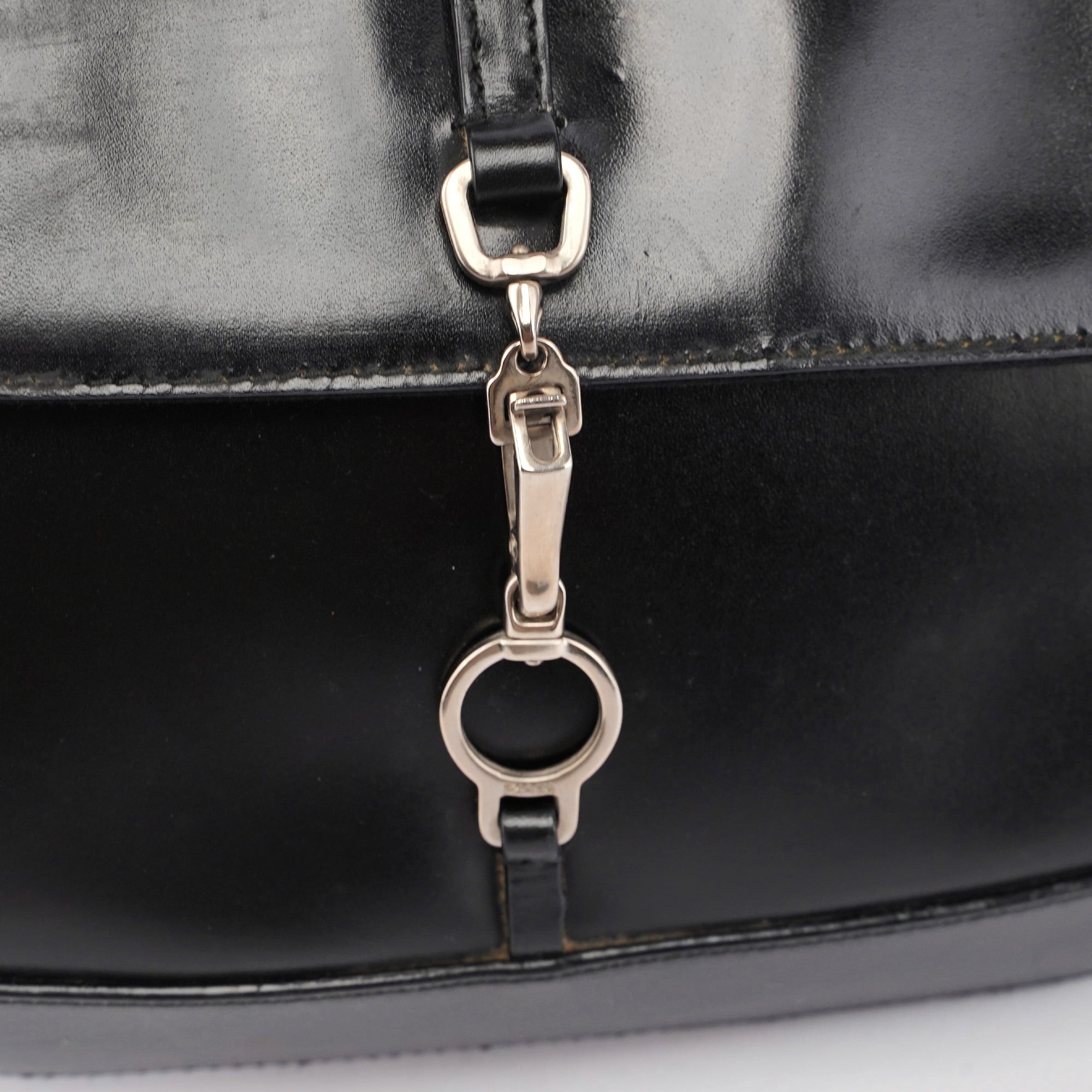 Black Calfskin Cleo Hobo Shoulder Bag