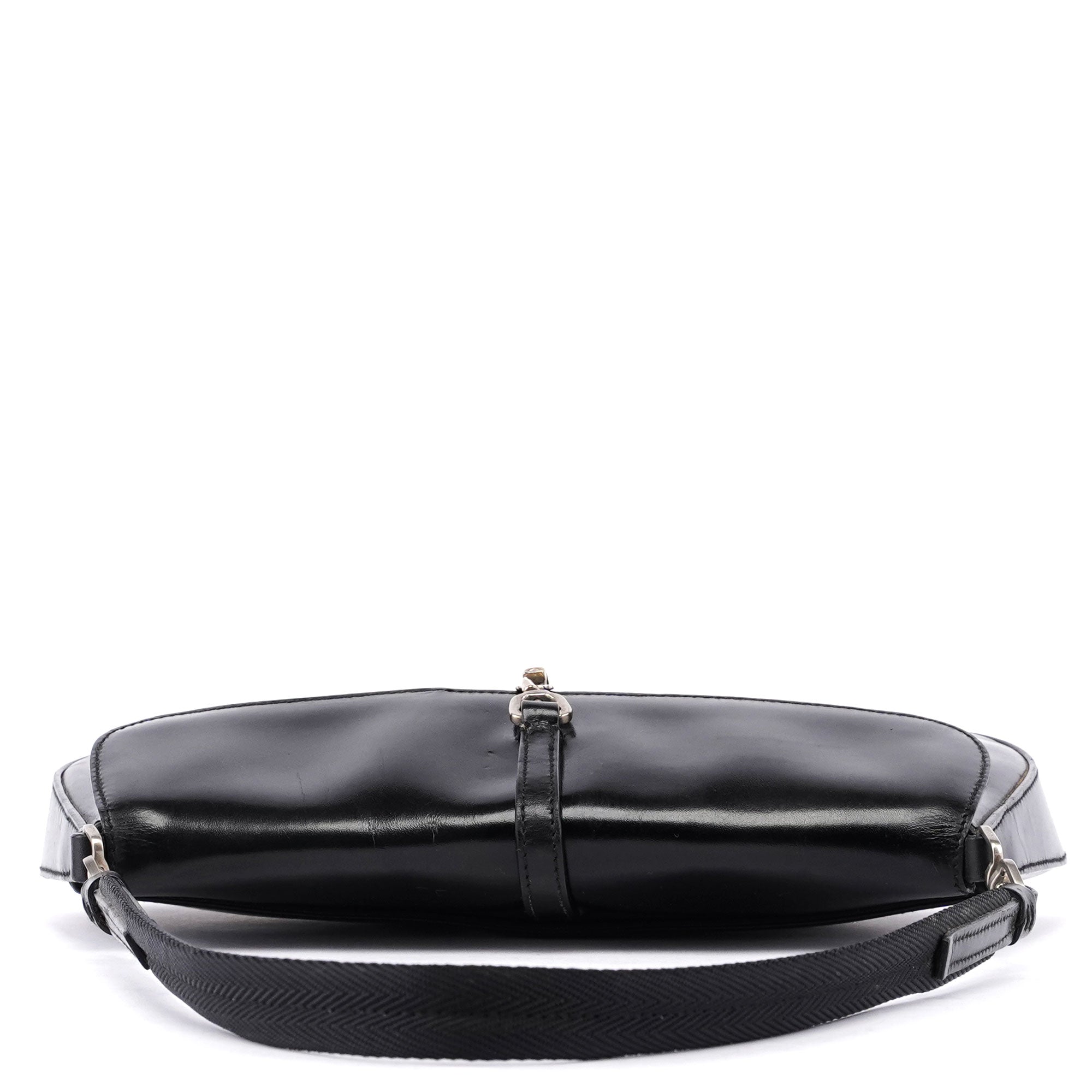 Black Calfskin Cleo Hobo Shoulder Bag