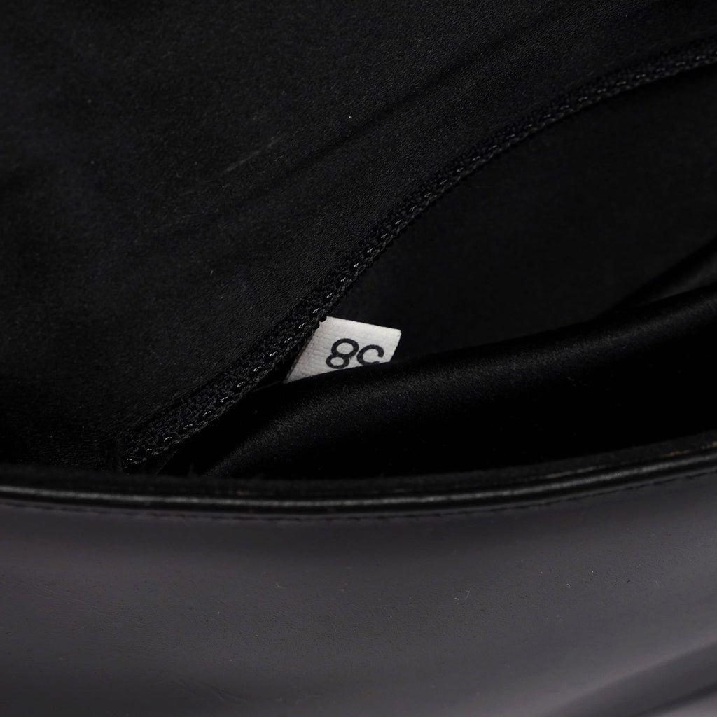 Black Calfskin Cleo Hobo Shoulder Bag