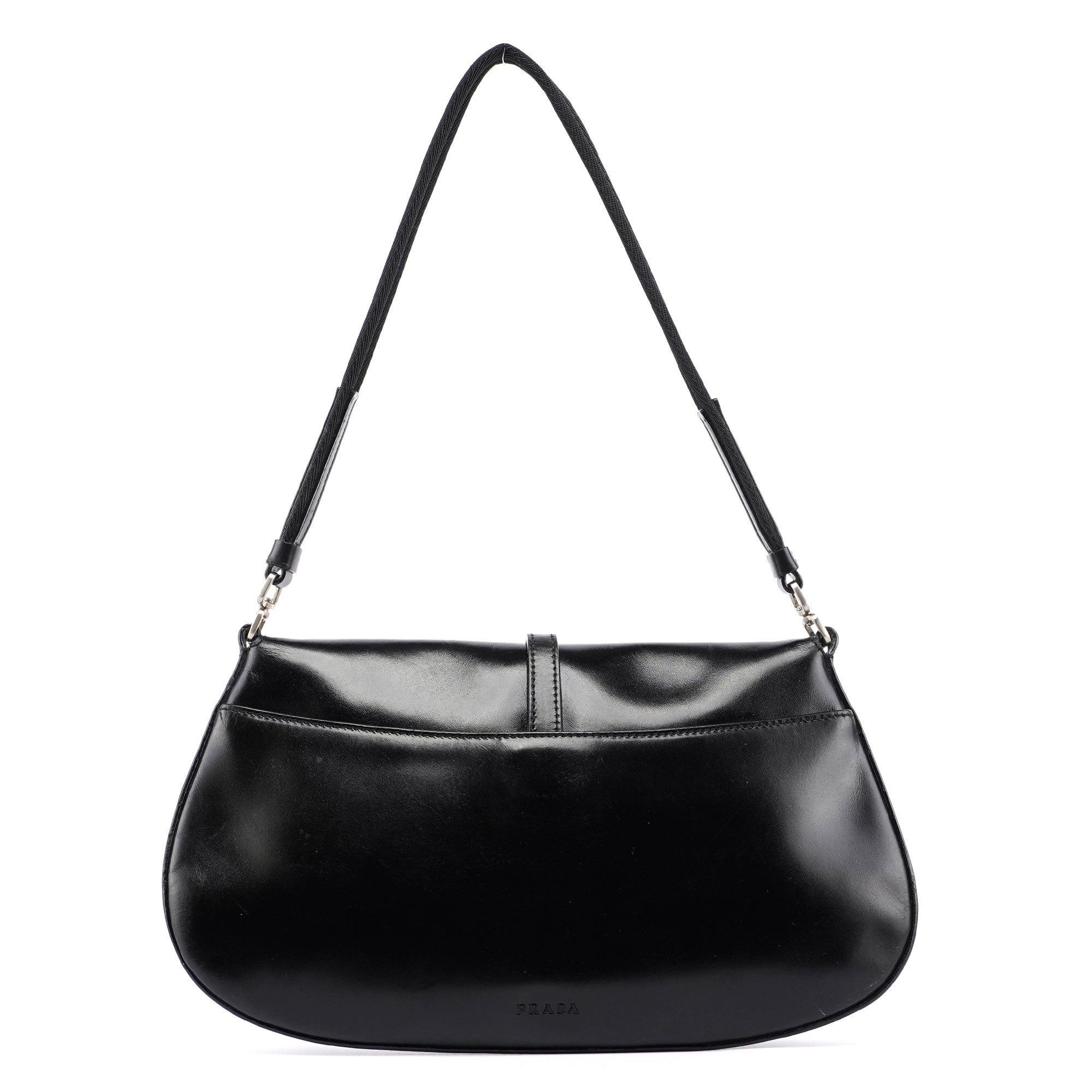 Black Calfskin Cleo Hobo Shoulder Bag