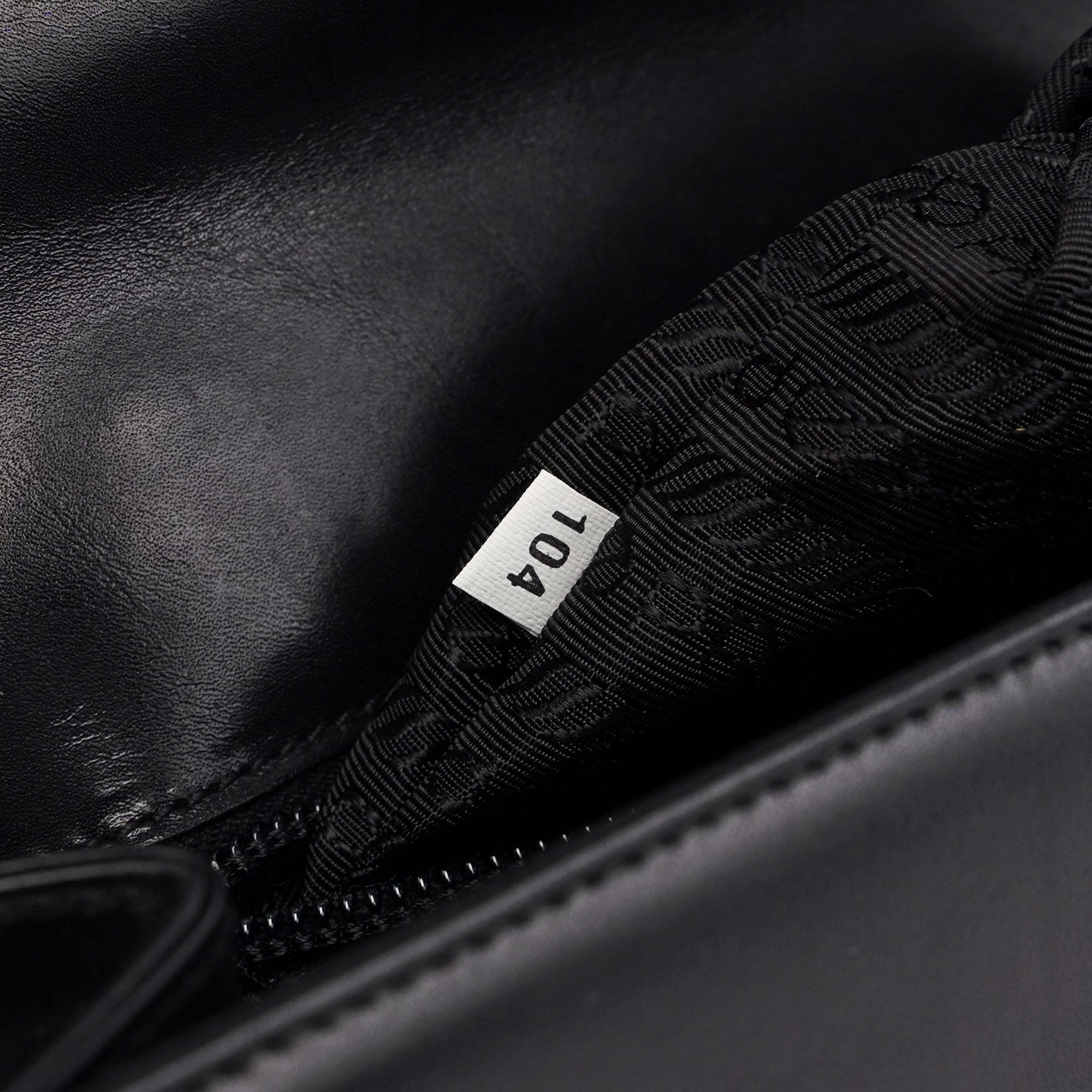 Black Calfskin Flap Top Handle Bag