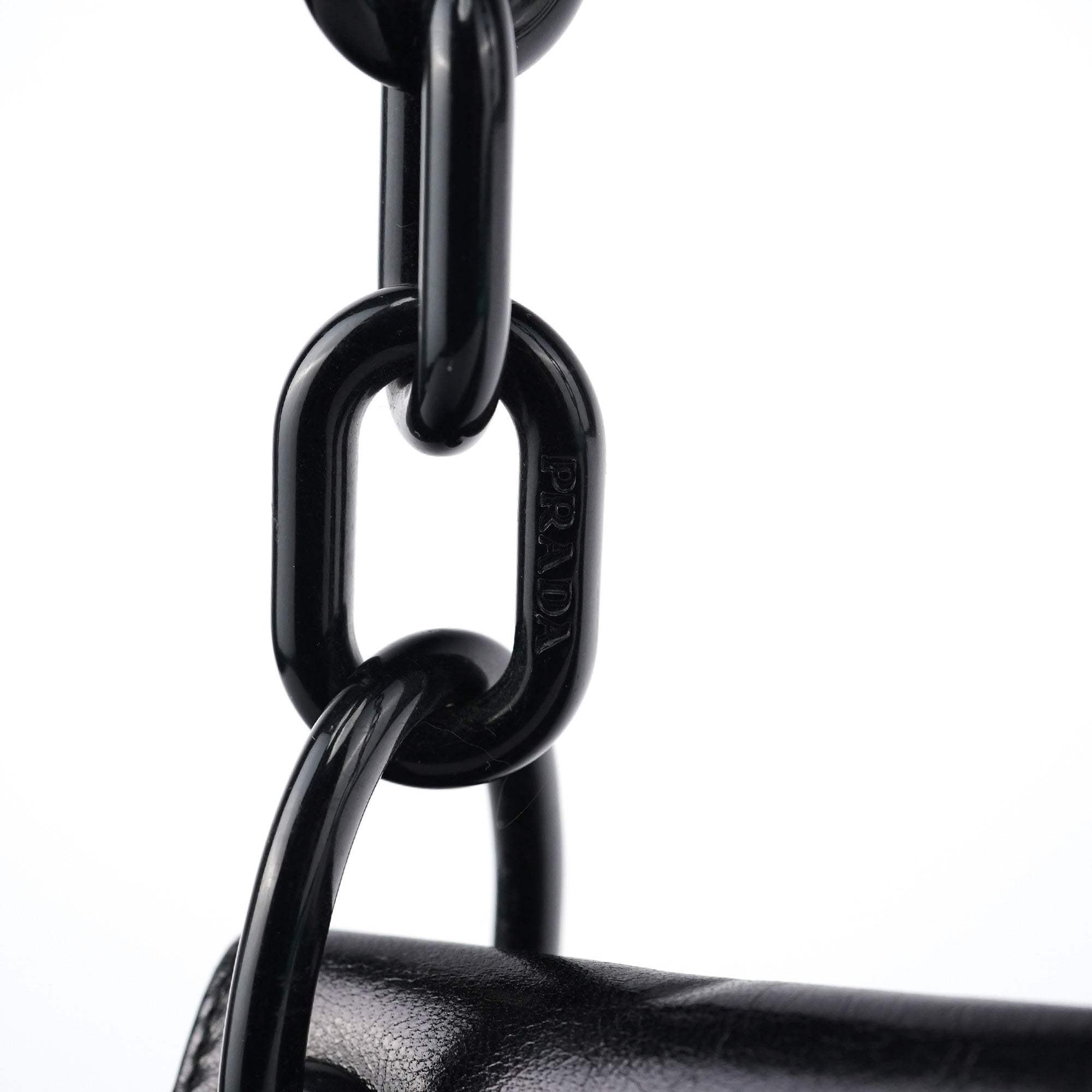Black Calfskin Madras Swing Chain Shoulder Bag