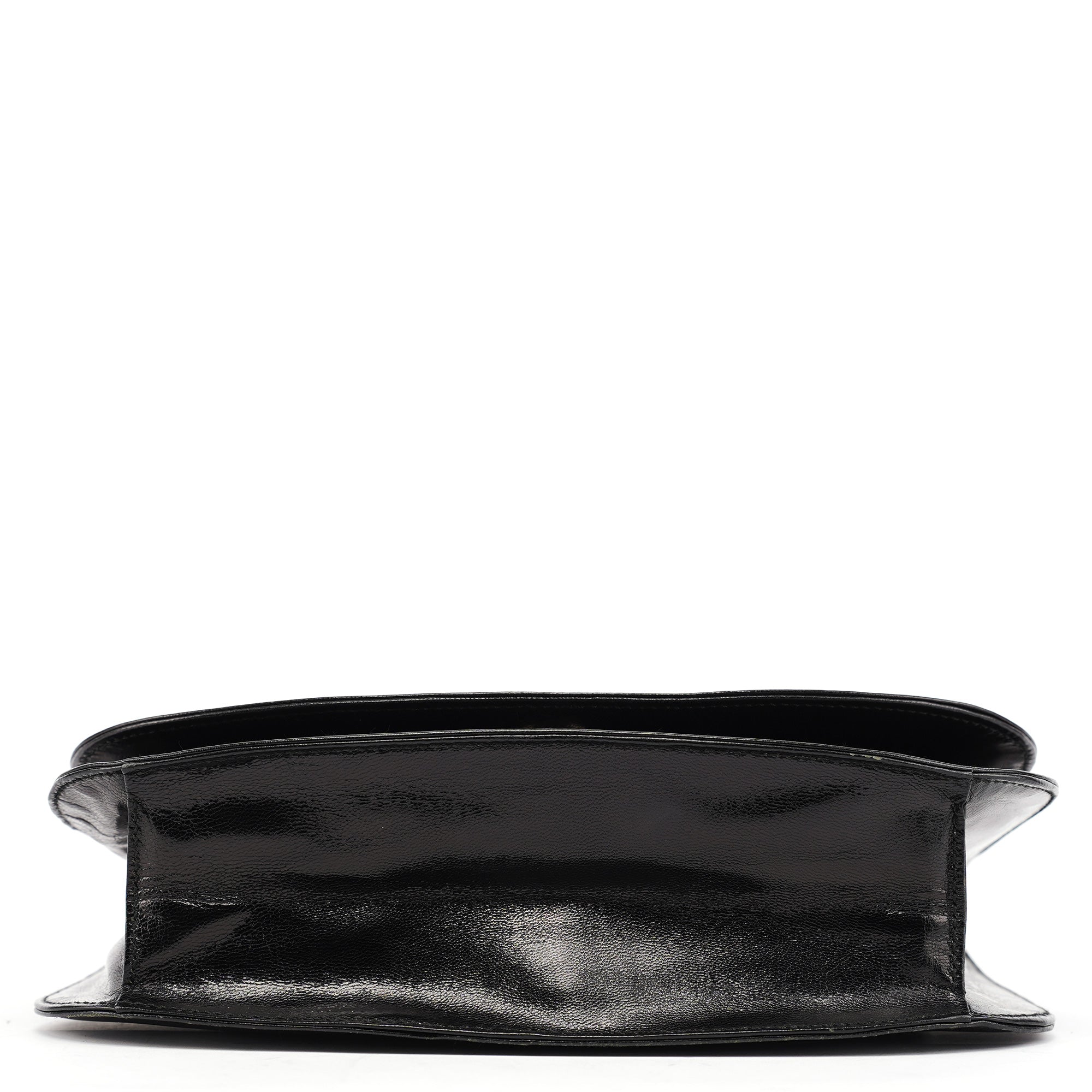 Black Calfskin Madras Swing Chain Shoulder Bag