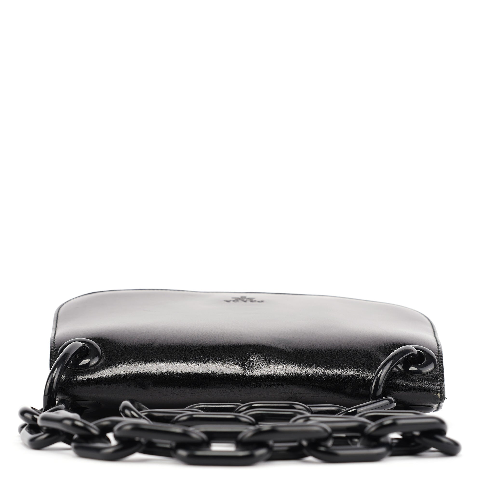 Black Calfskin Madras Swing Chain Shoulder Bag