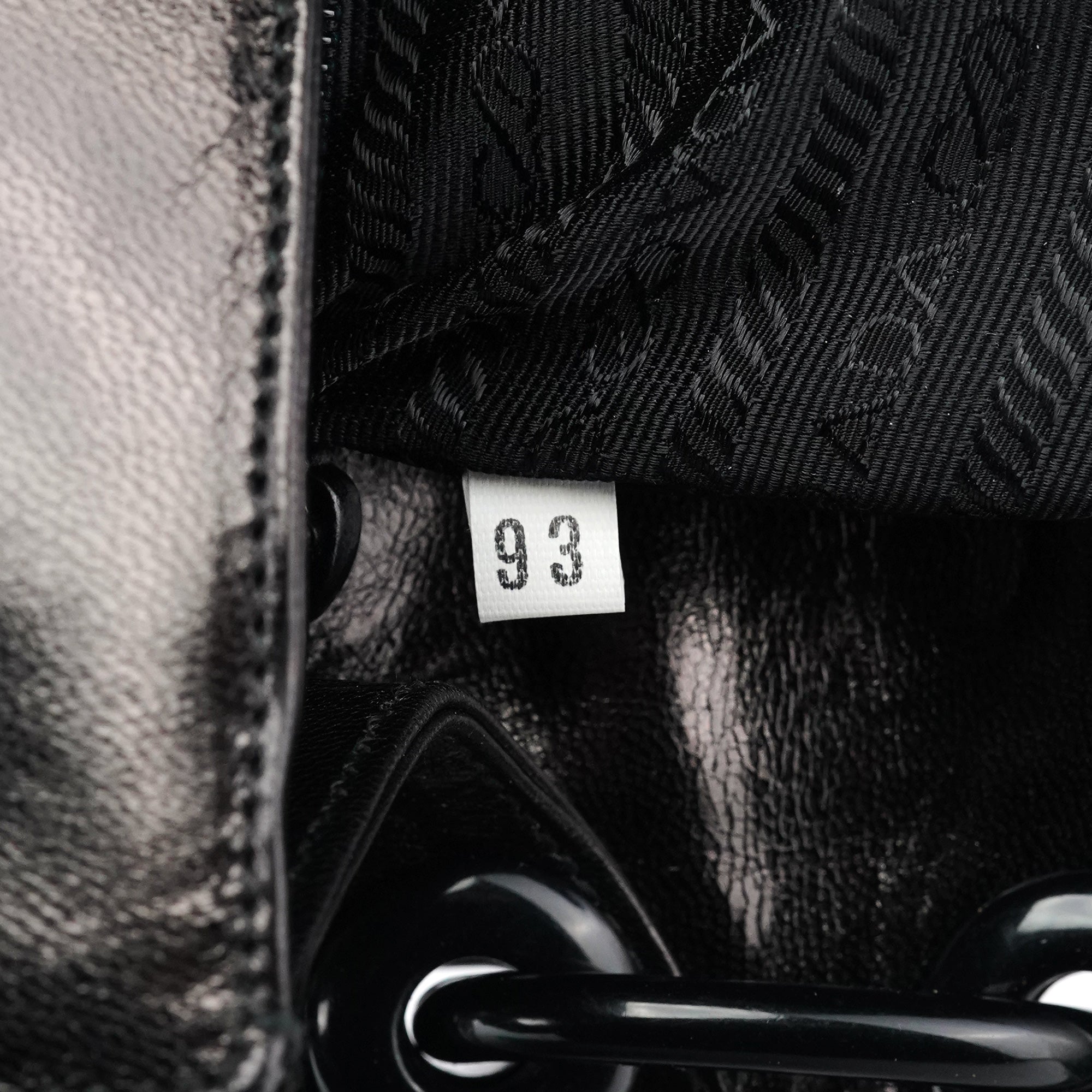 Black Calfskin Madras Swing Chain Shoulder Bag