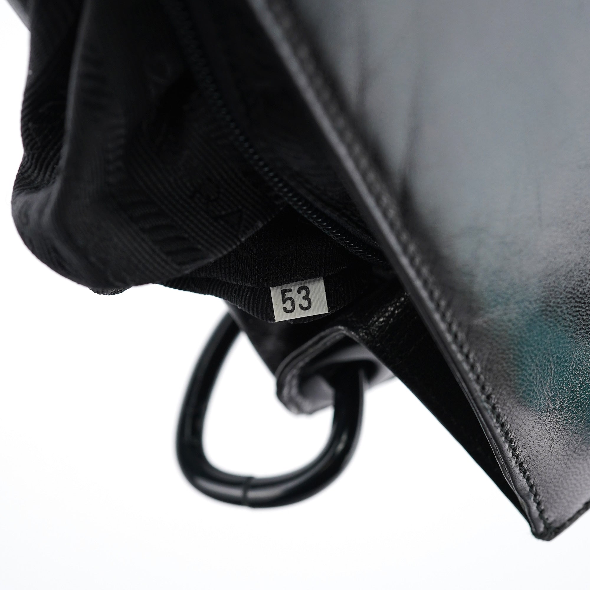 Black Calfskin Madras Swing Shoulder Bag