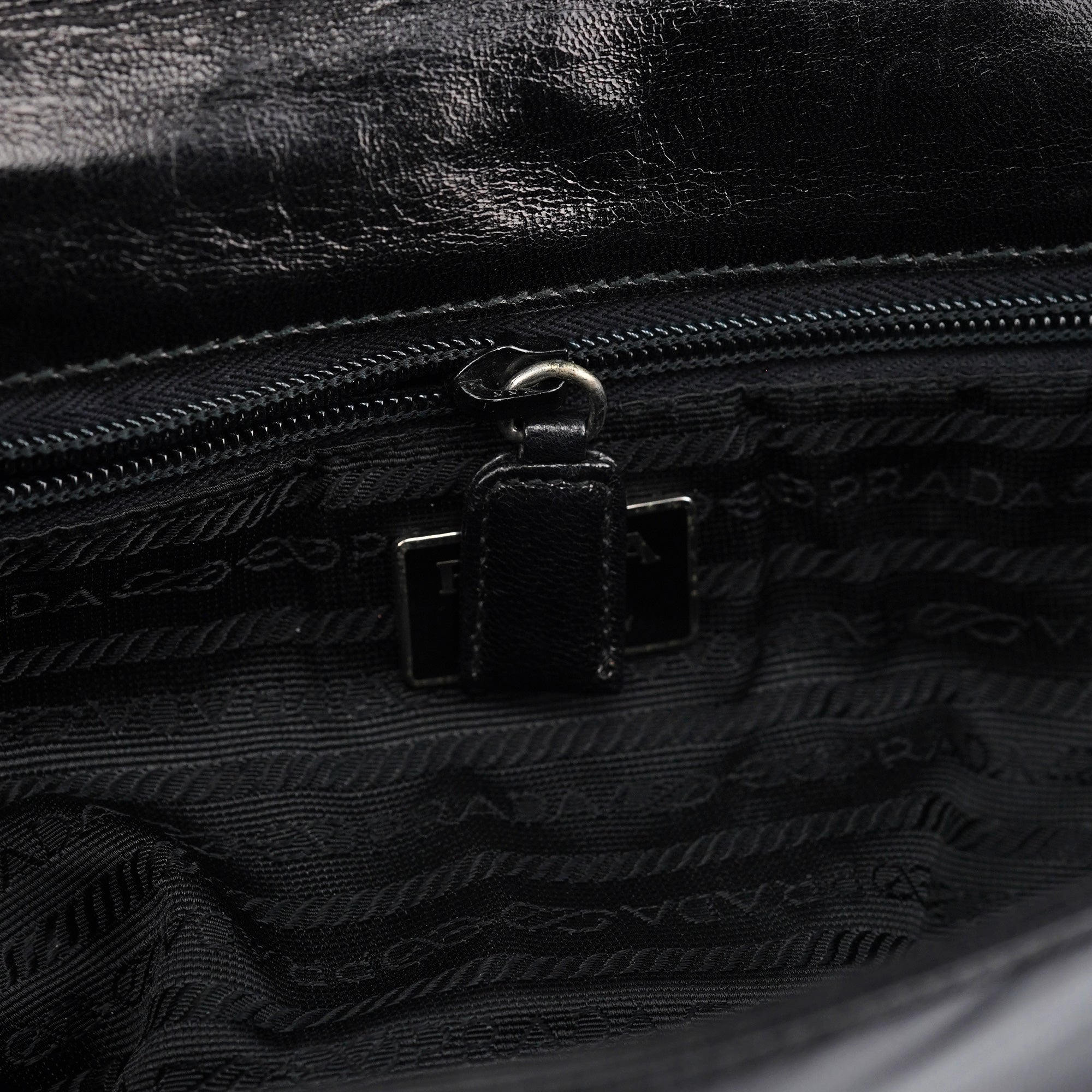 Black Calfskin Madras Swing Shoulder Bag