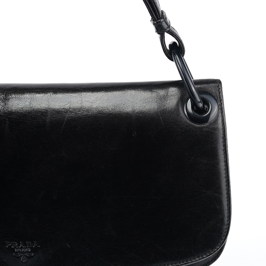 Black Calfskin Madras Swing Shoulder Bag