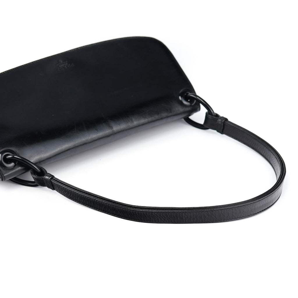 Black Calfskin Madras Swing Shoulder Bag