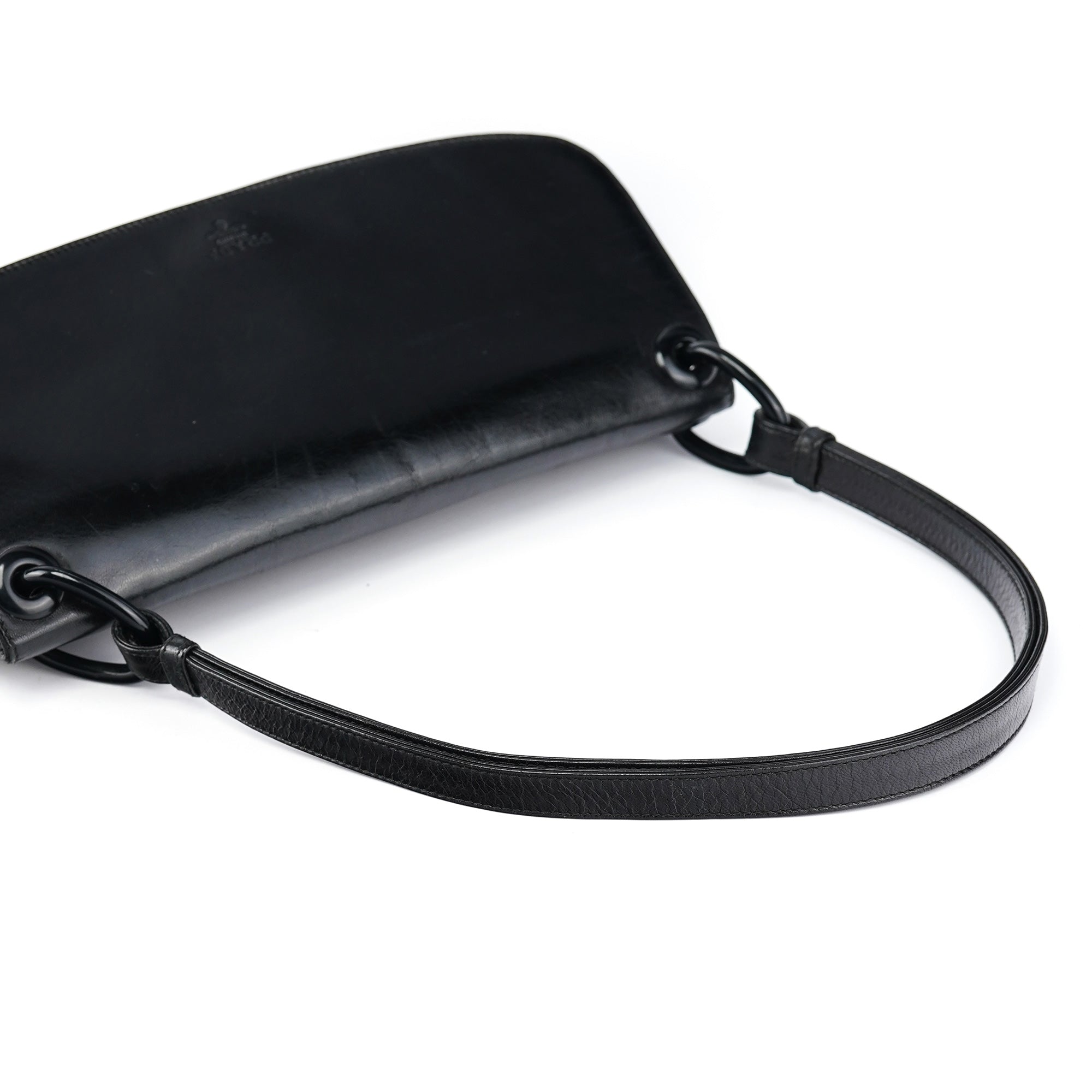 Black Calfskin Madras Swing Shoulder Bag