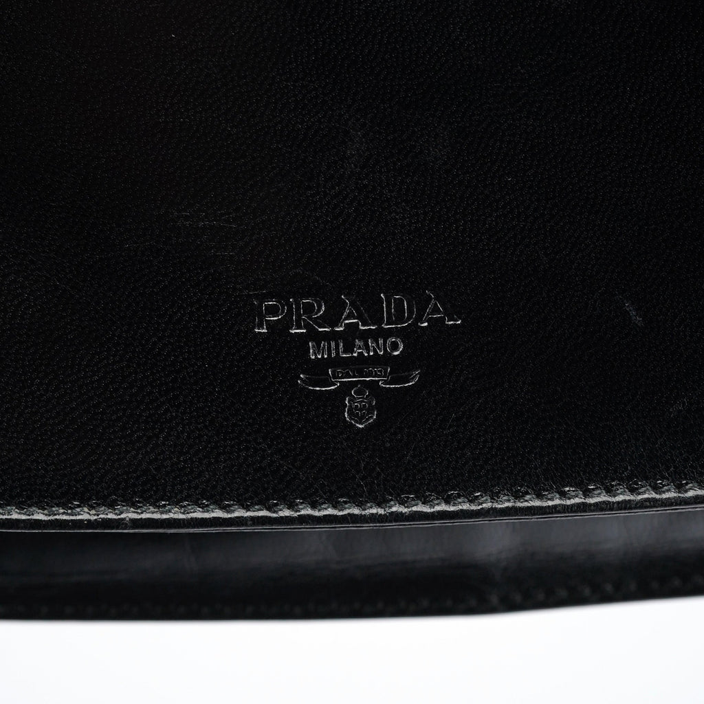 Black Calfskin Madras Swing Shoulder Bag