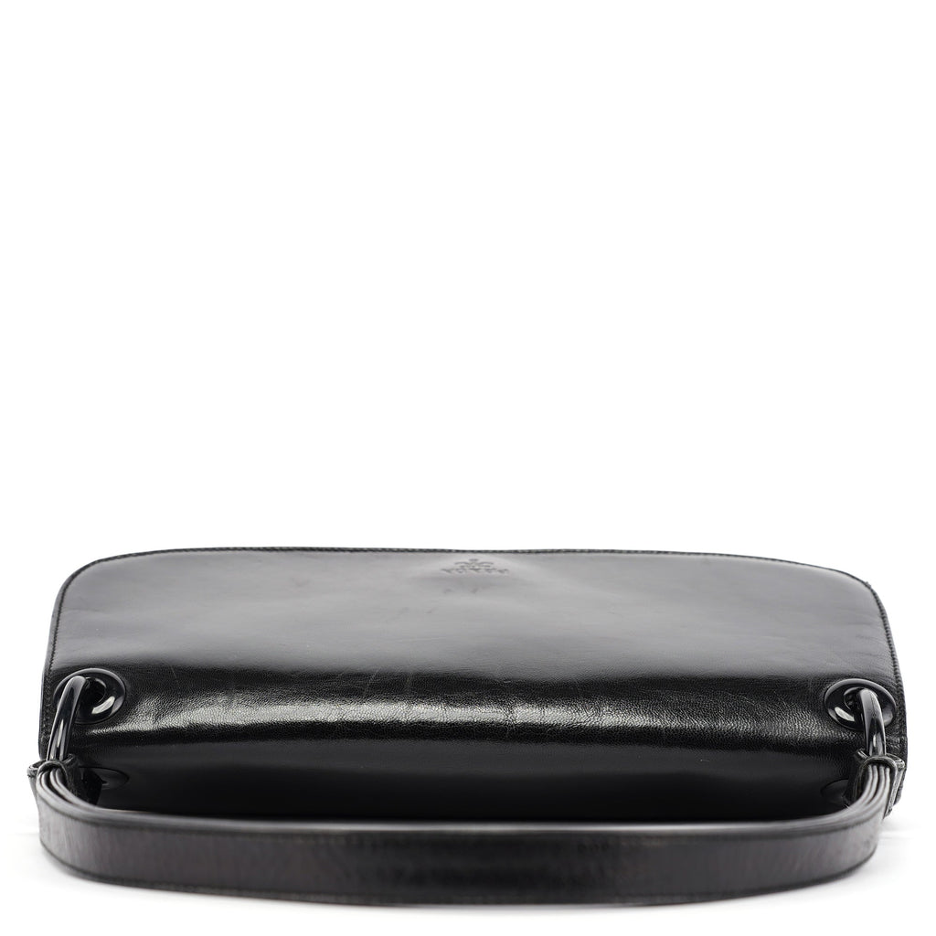 Black Calfskin Madras Swing Shoulder Bag