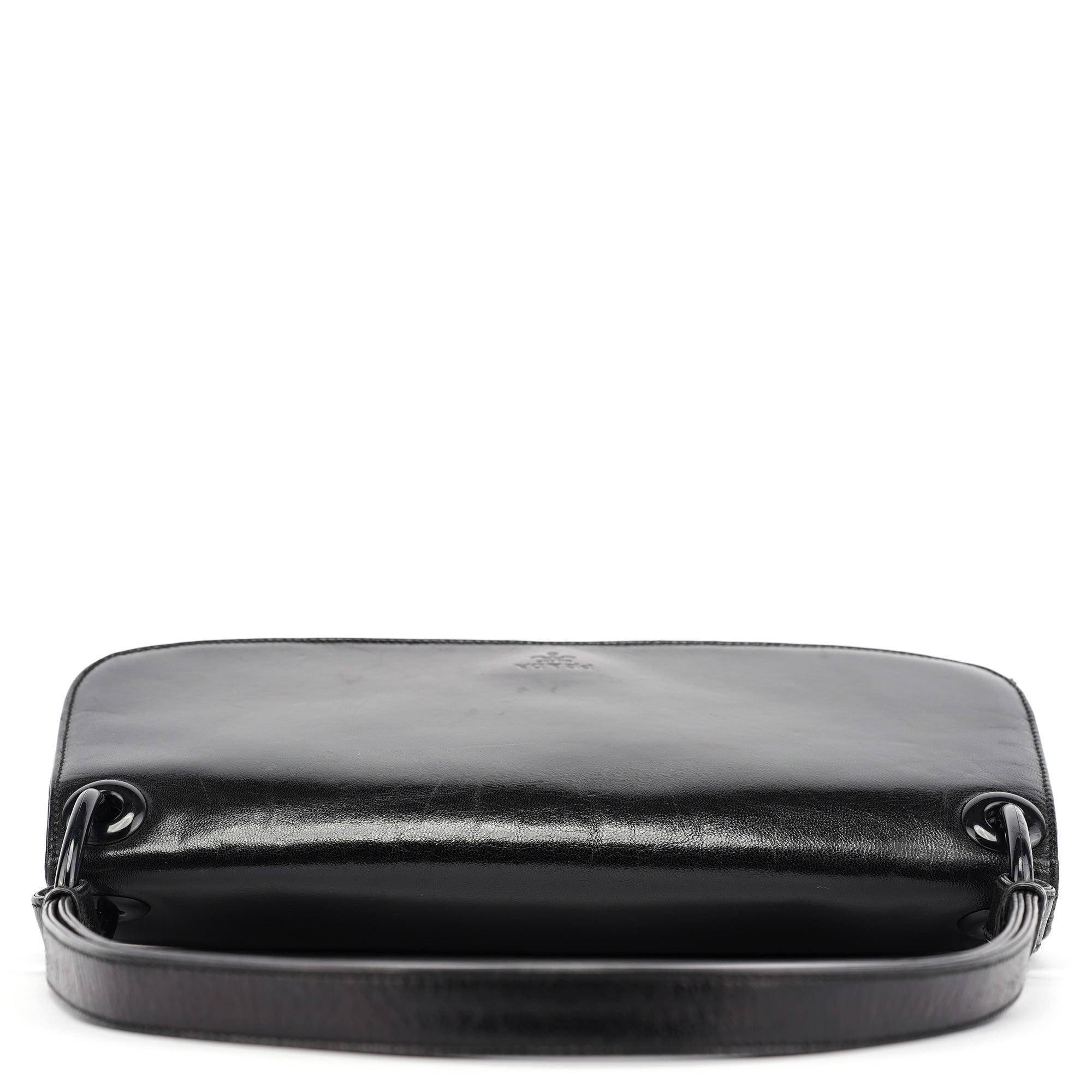 Black Calfskin Madras Swing Shoulder Bag