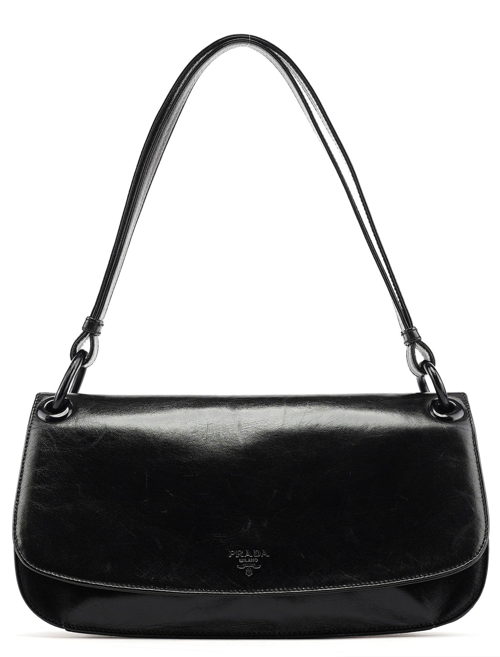 Black Calfskin Madras Swing Shoulder Bag