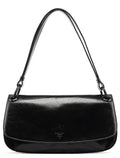 Black Calfskin Madras Swing Shoulder Bag
