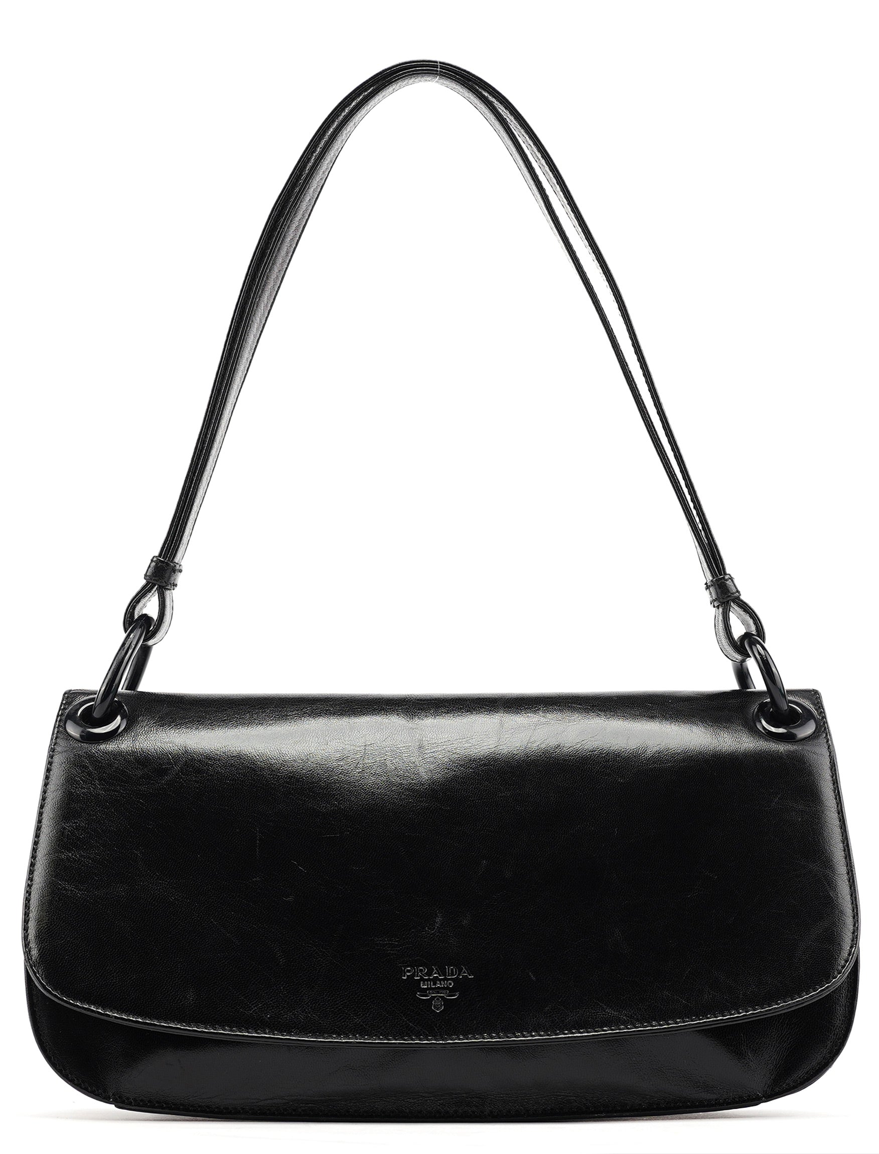 Black Calfskin Madras Swing Shoulder Bag