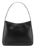 Black Calfskin Metallo Shoulder Bag
