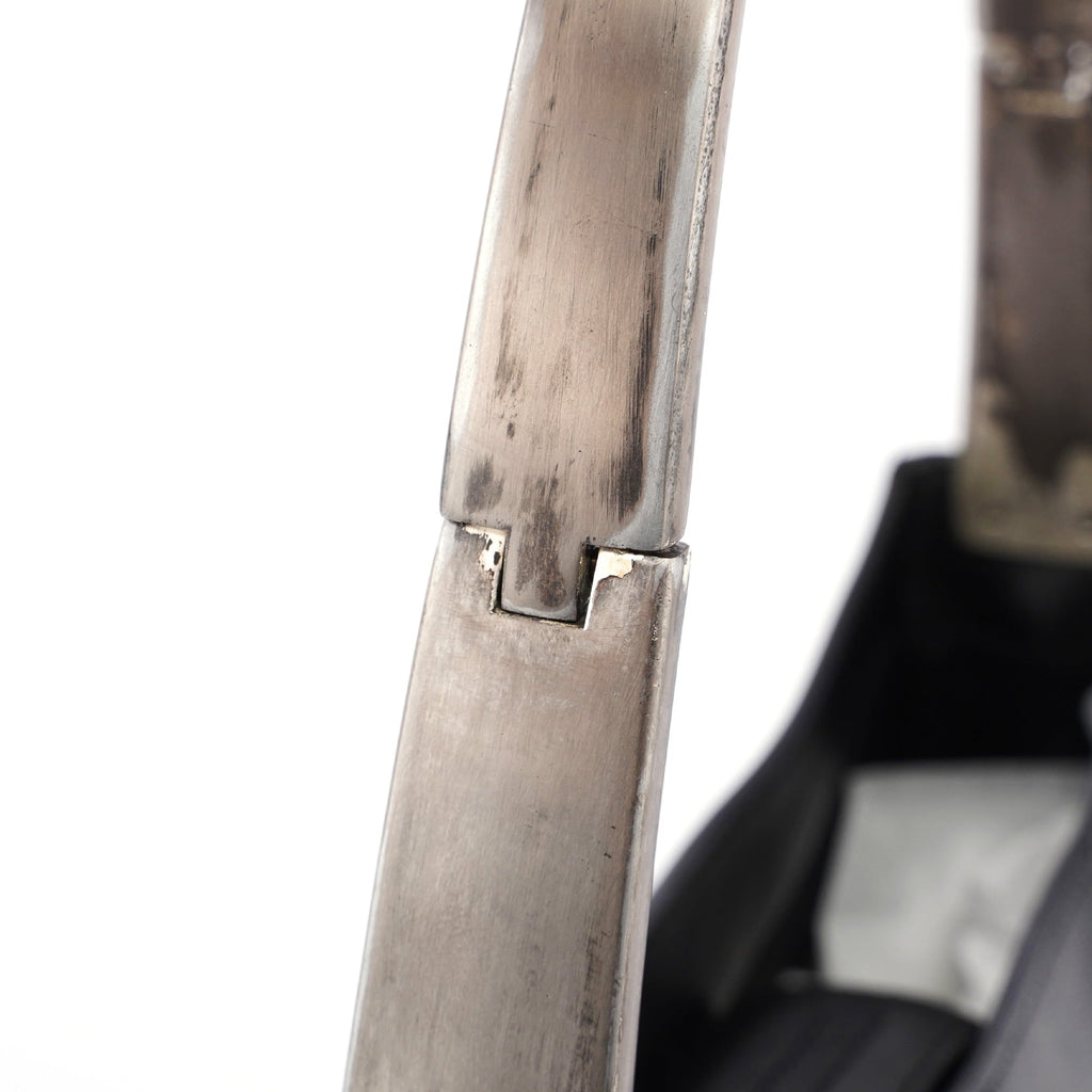 Black Calfskin Metallo Shoulder Bag