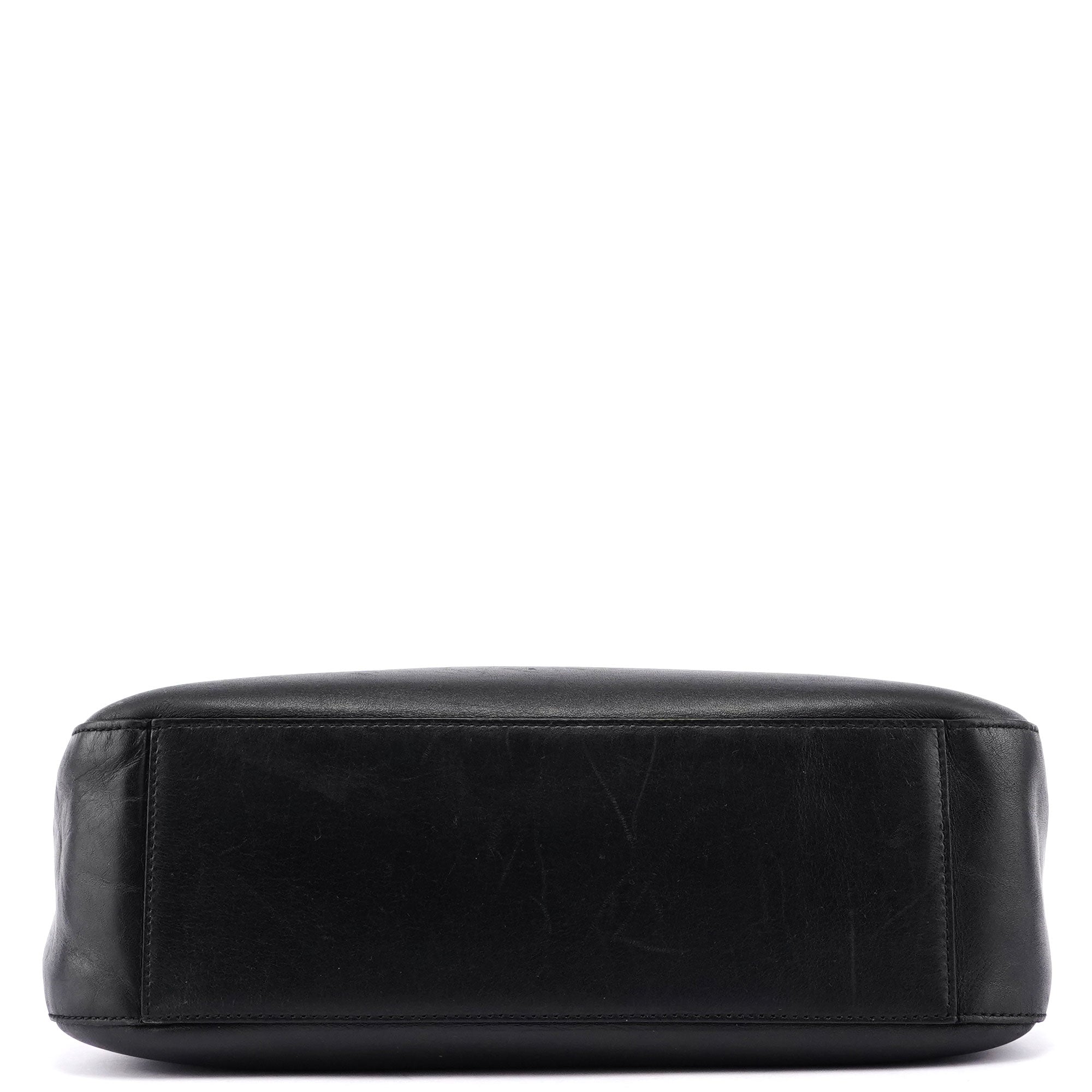 Black Calfskin Metallo Shoulder Bag