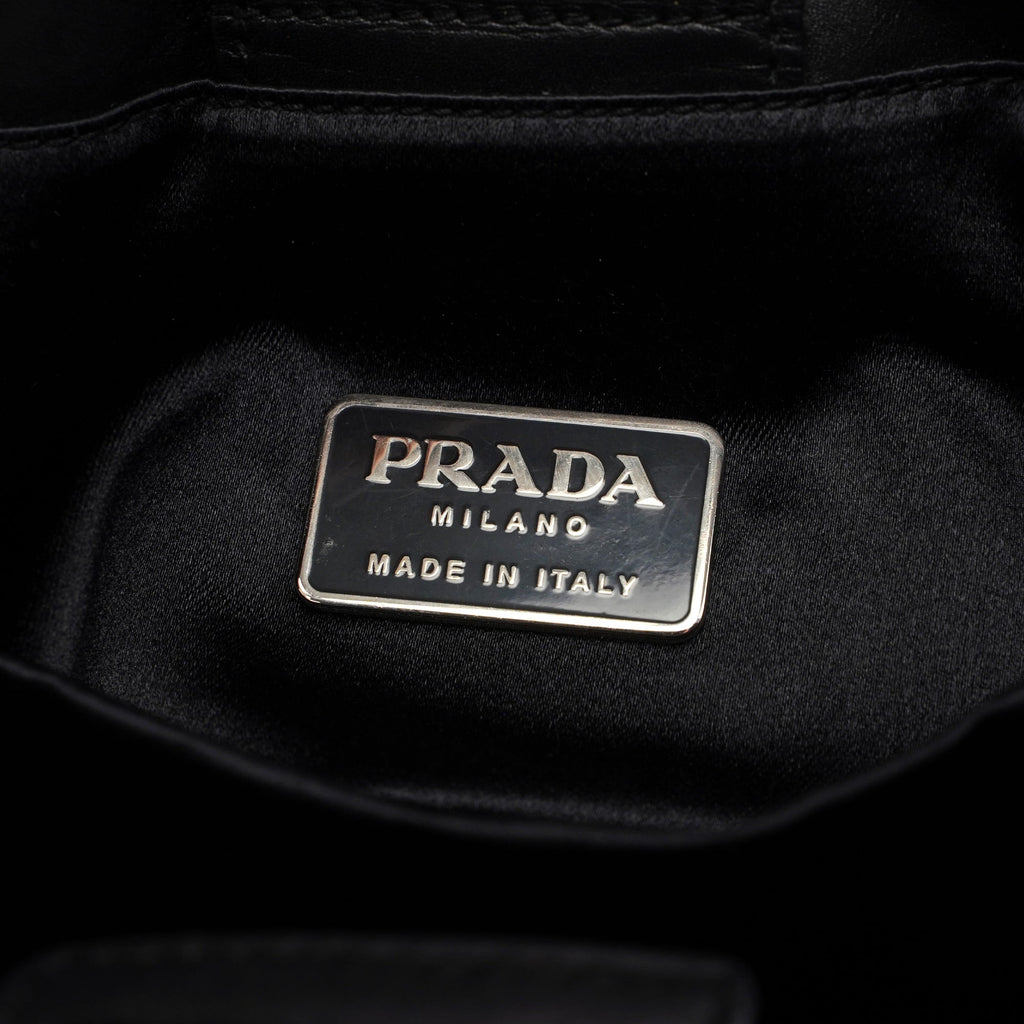 Black Calfskin Metallo Shoulder Bag