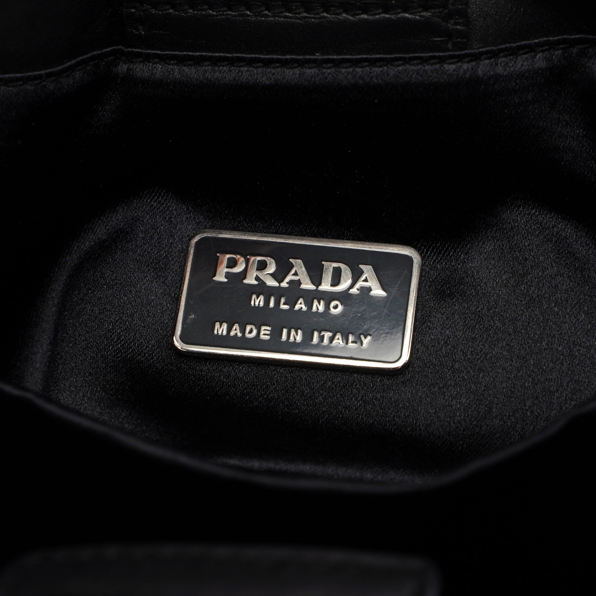 Black Calfskin Metallo Shoulder Bag