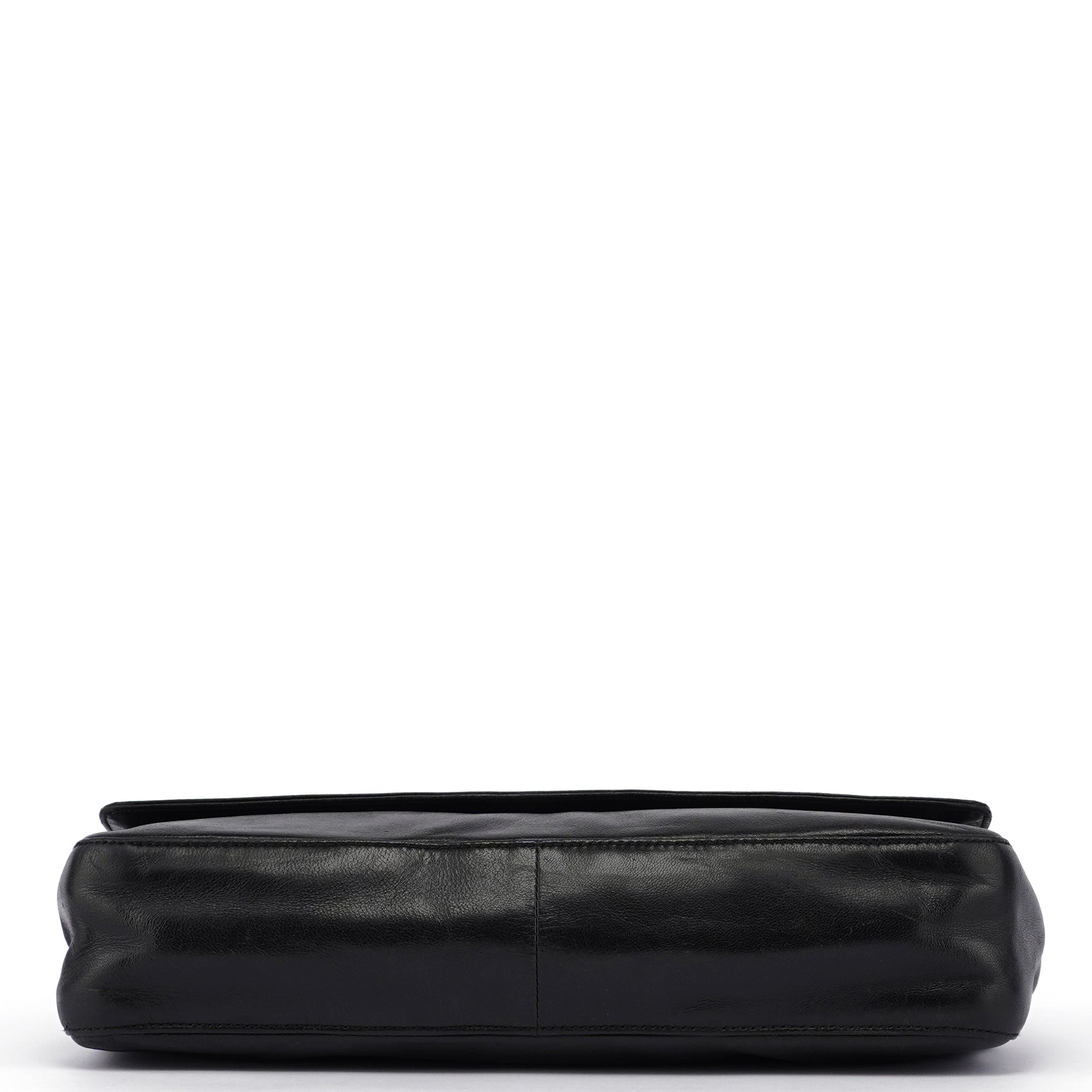 Black Calfskin Plastic Chain Shoulder Bag