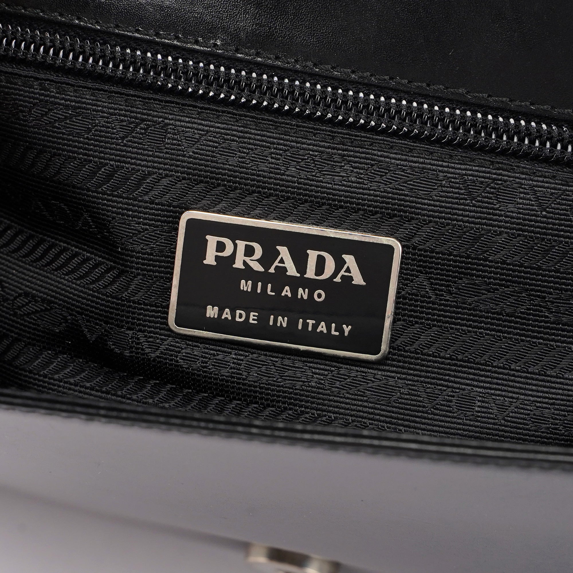 Black Calfskin Top Handle Flap Bag