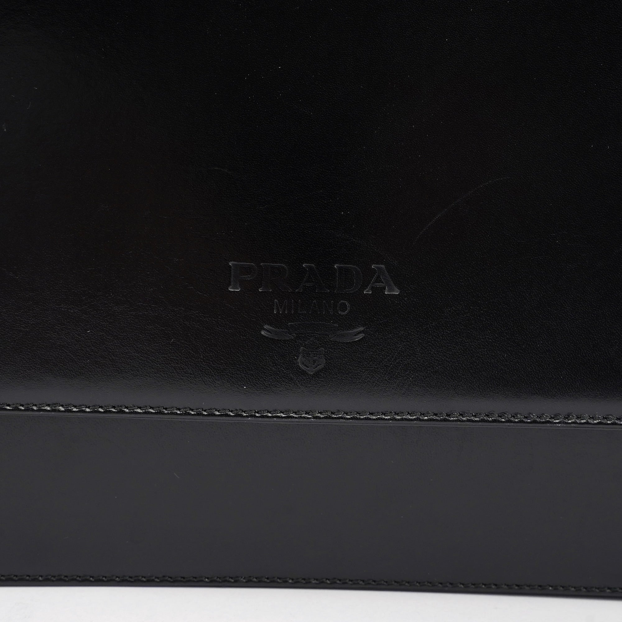 Black Calfskin Top Handle Flap Bag
