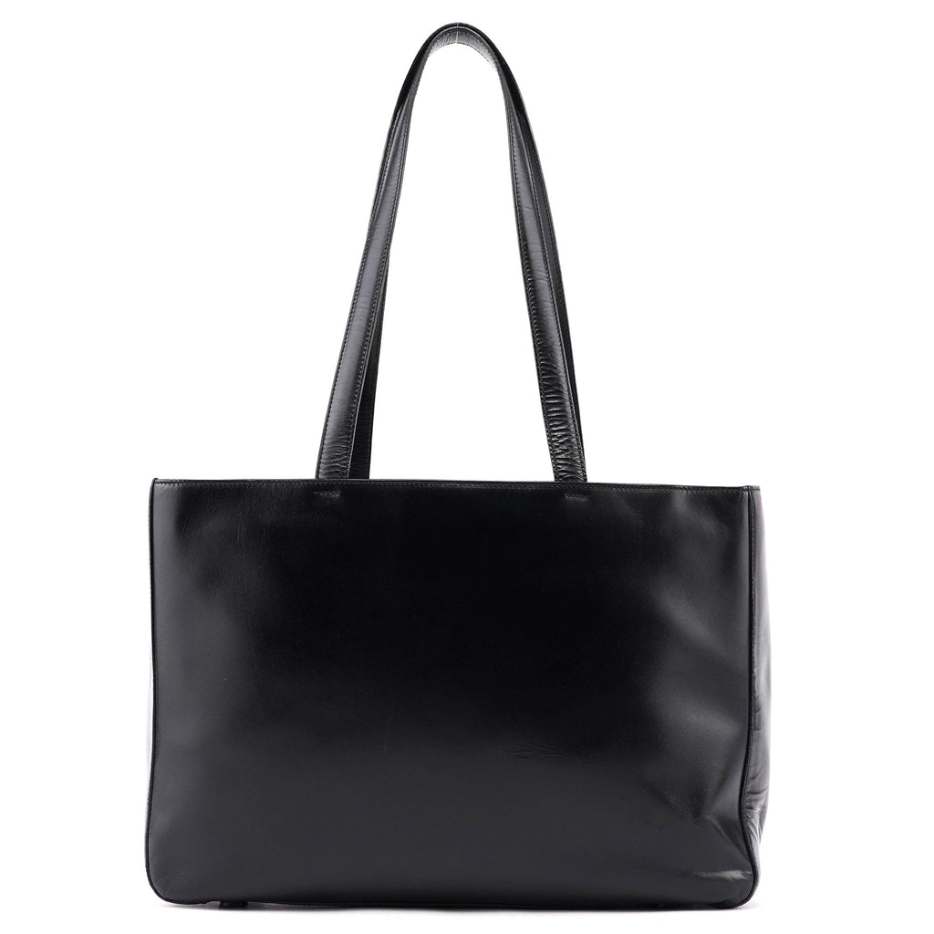 Black Calfskin Tote Bag
