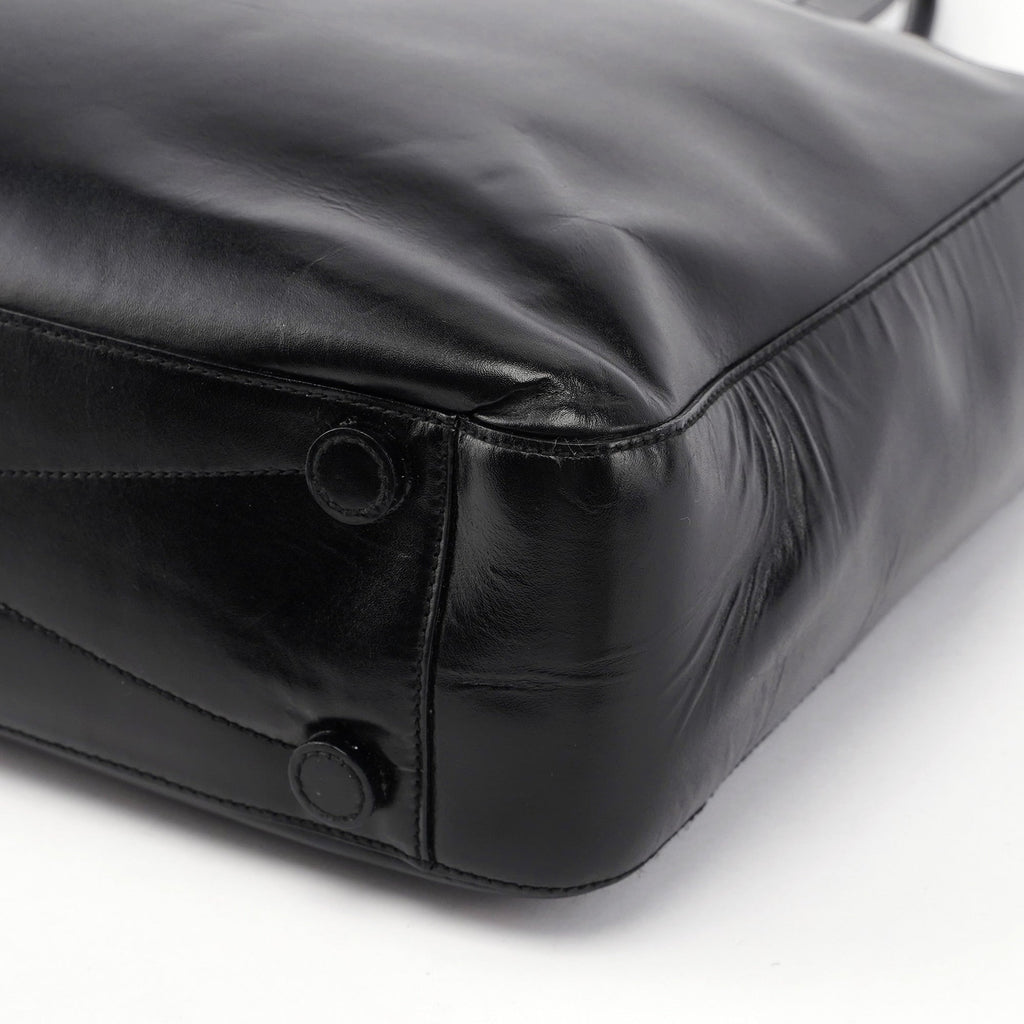 Black Calfskin Tote Bag