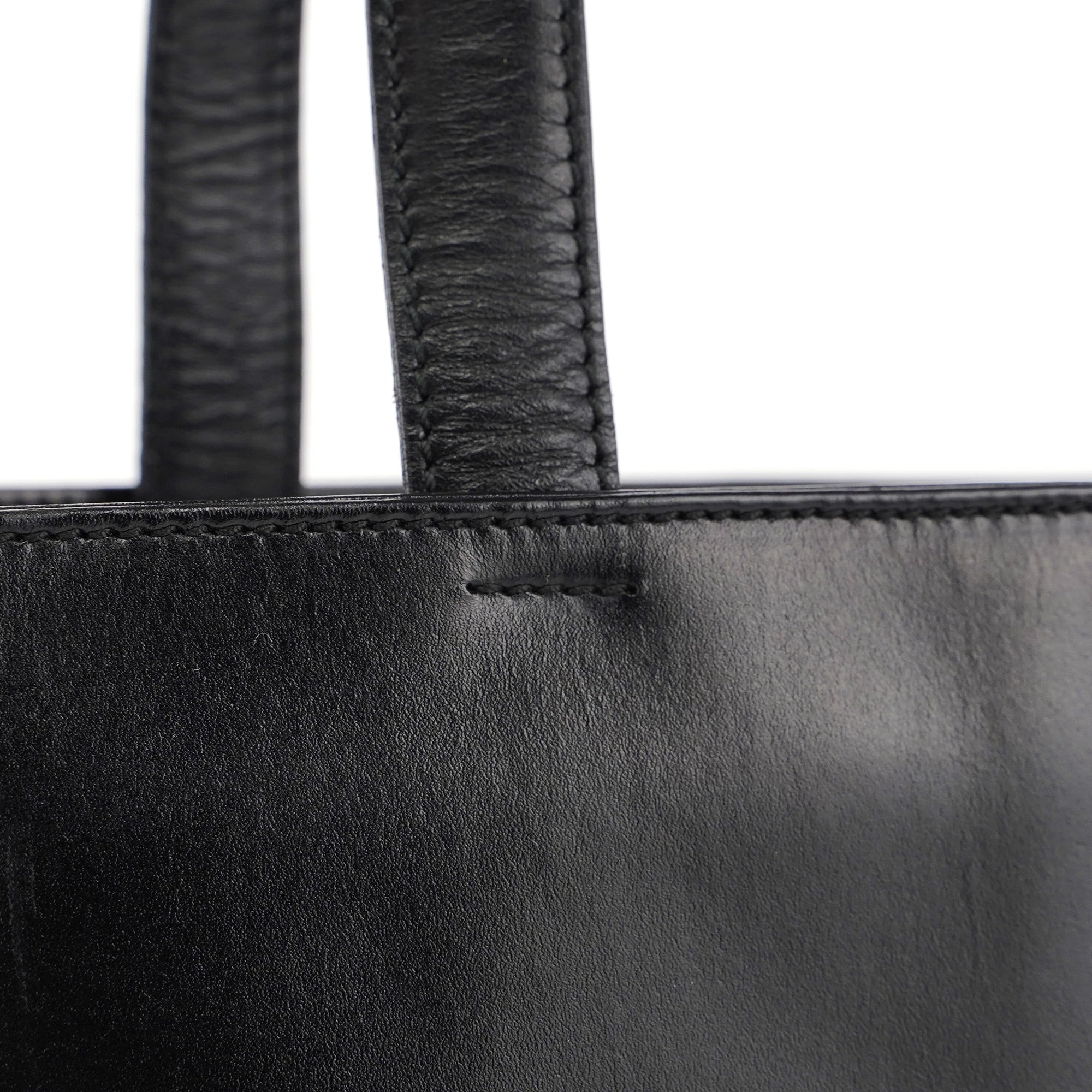 Black Calfskin Tote Bag