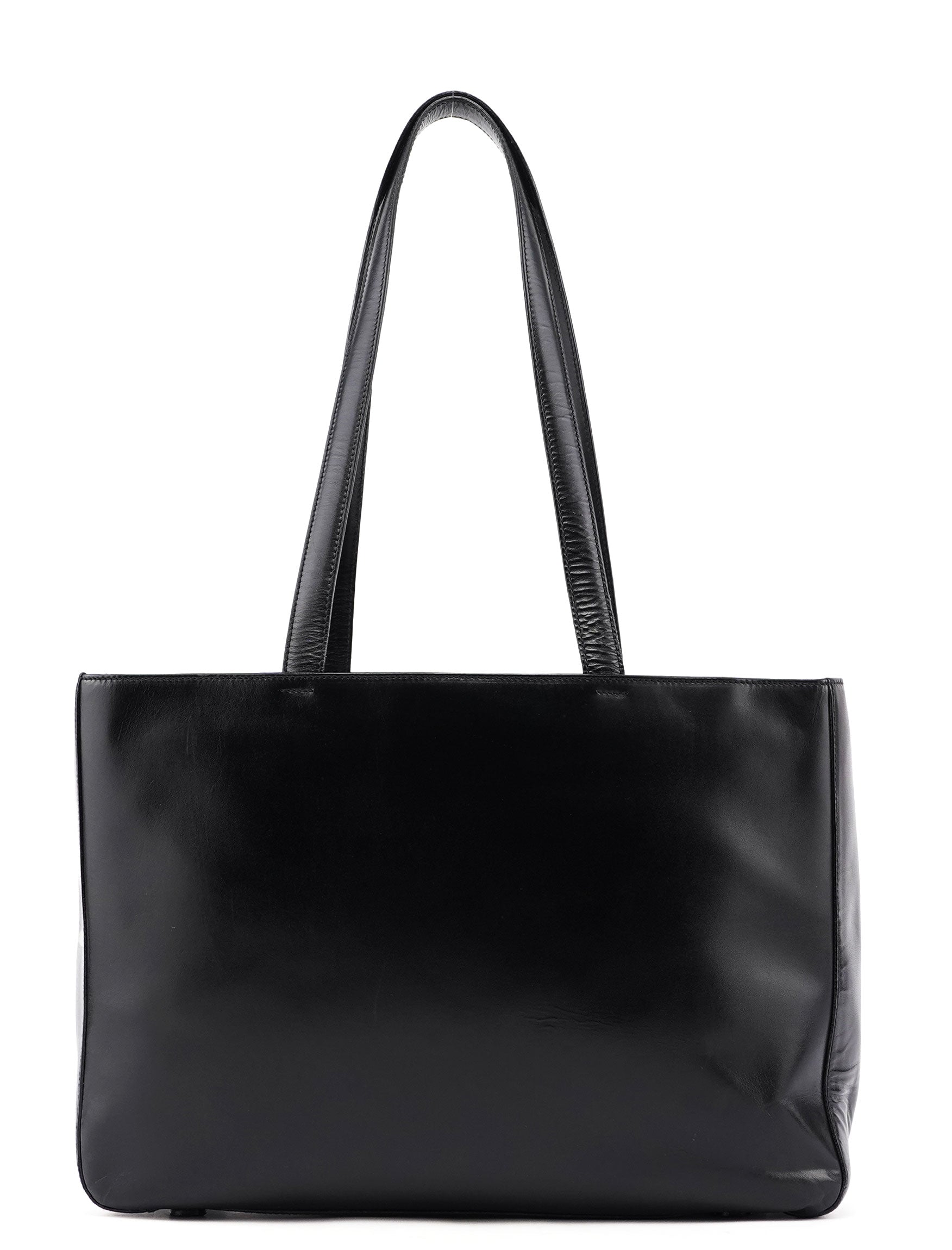 Black Calfskin Tote Bag